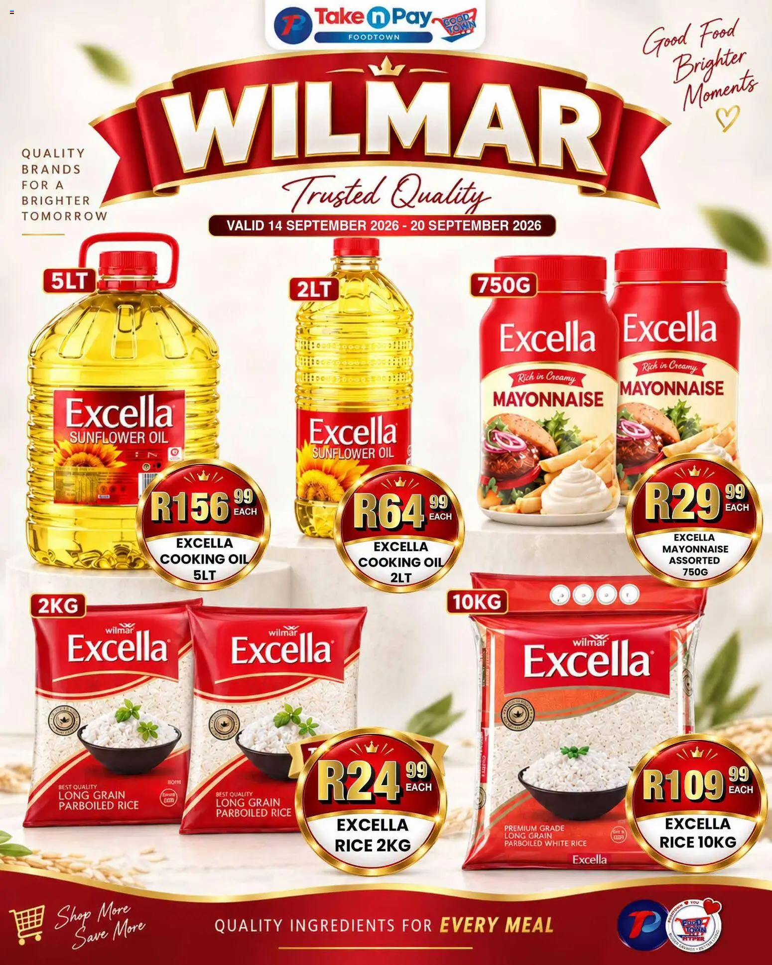 New Take n Pay catalogue – valid from 14/09/2026 | Page: 1 | Products: Ingredients, Oil, Rice, Mayonnaise