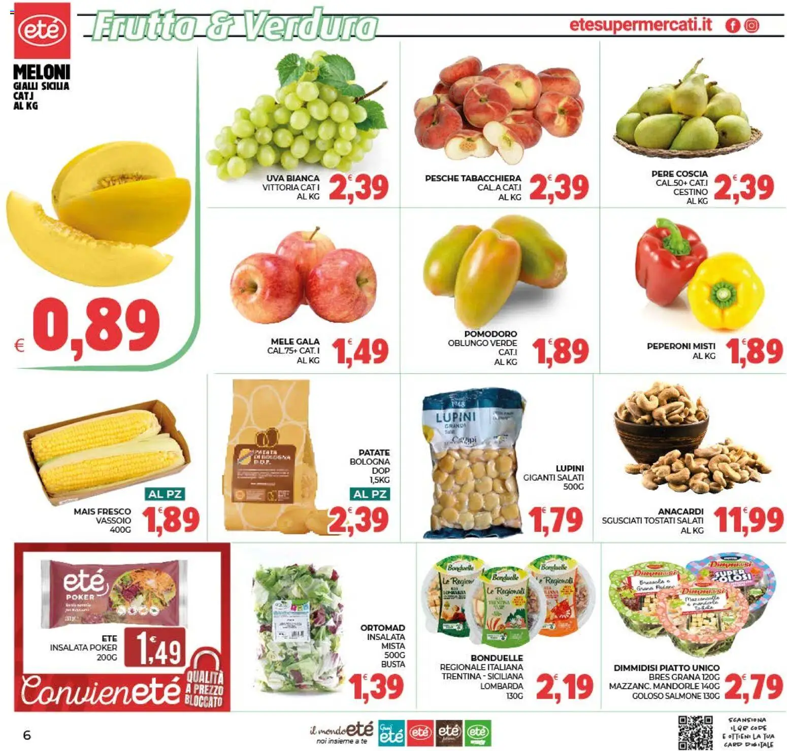 Volantino Eté del 19/08/2026 | Pagina: 6 | Prodotti: Peperoni, Insalata, Patate, Vassoio