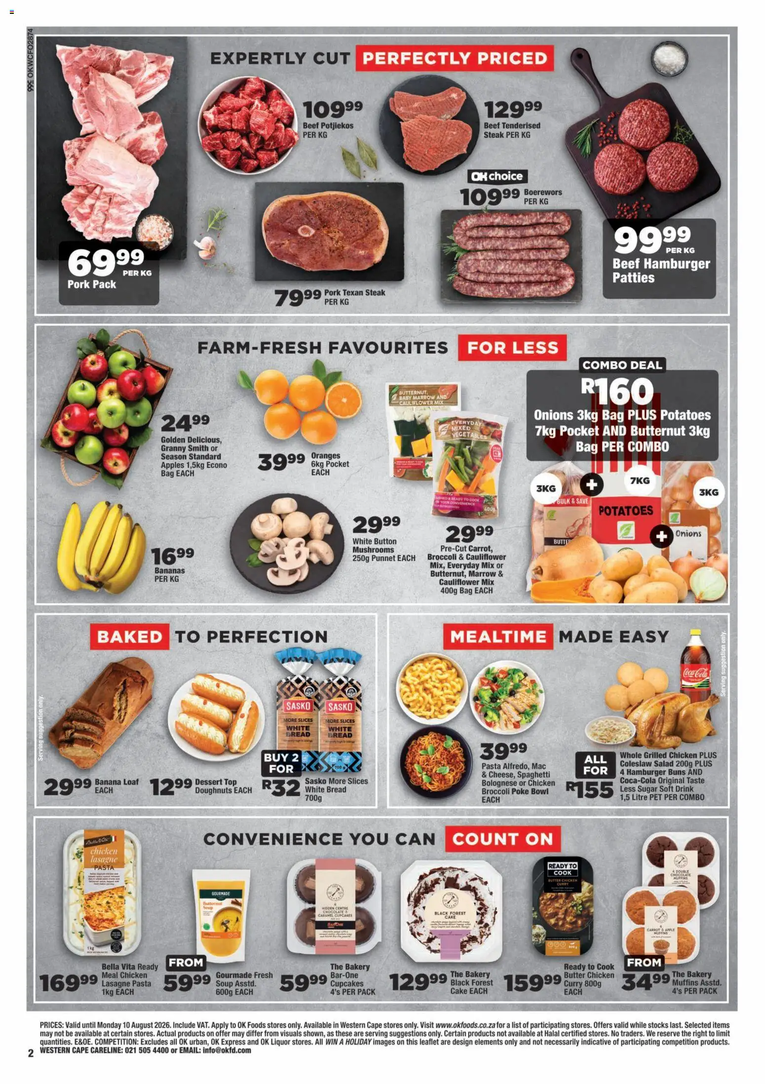 New OK Foods catalogue – valid from 24/07/2026 | Page: 2 | Products: Muffins, Cauliflower, Bakery, Boerewors