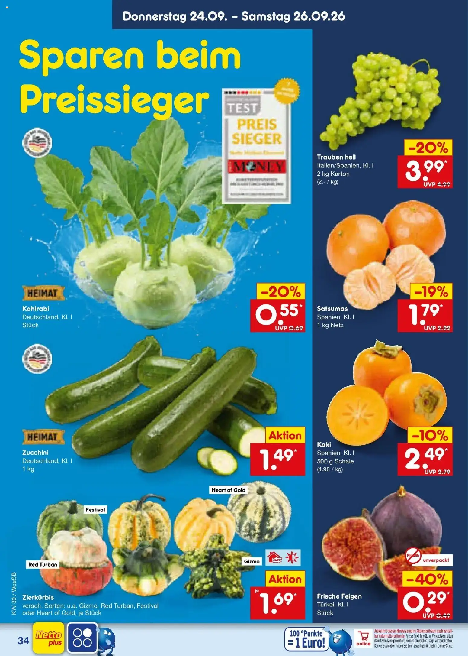 Netto Marken-Discount Prospekt Leonberg – gültig ab 21.09.2026 | Seite: 48 | Produkte: Trauben, Kaki, Zucchini, Feigen