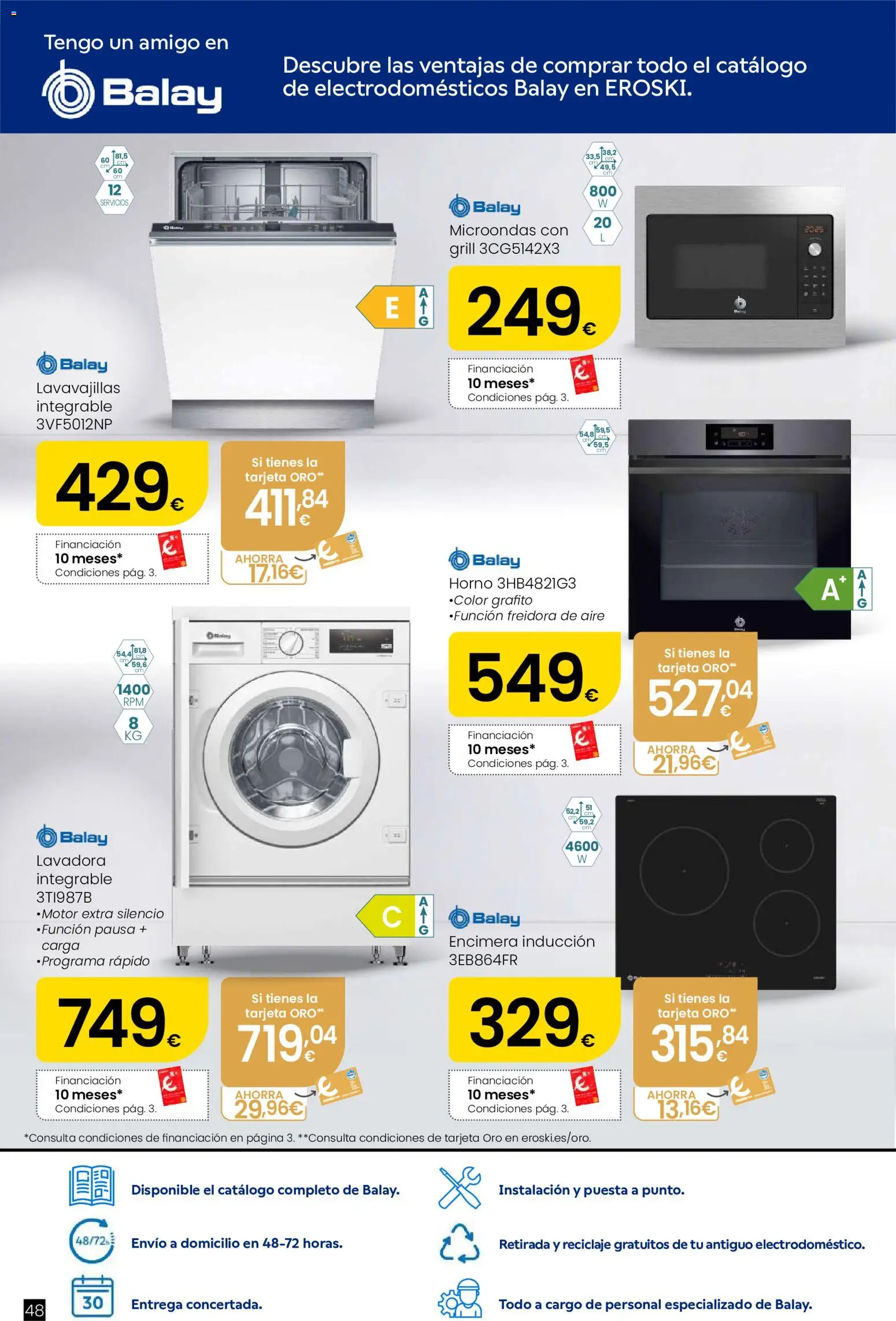 Eroski Oh! OFERTA Málaga │ válido desde el 11.06.2026 | Página: 48 | Productos: Lavadora, Horno, Lavavajillas, Freidora
