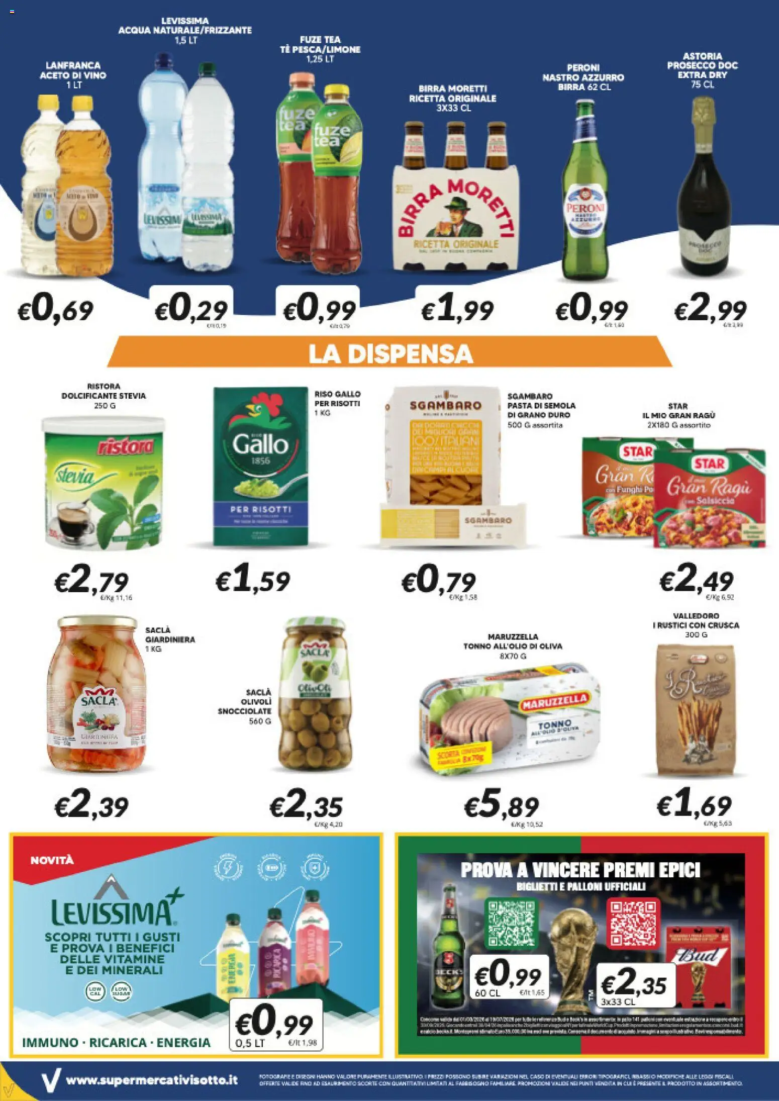 Volantino Visotto del 03.06.2026 | Pagina: 6 | Prodotti: Prosecco, Acqua, Funghi, Tonno