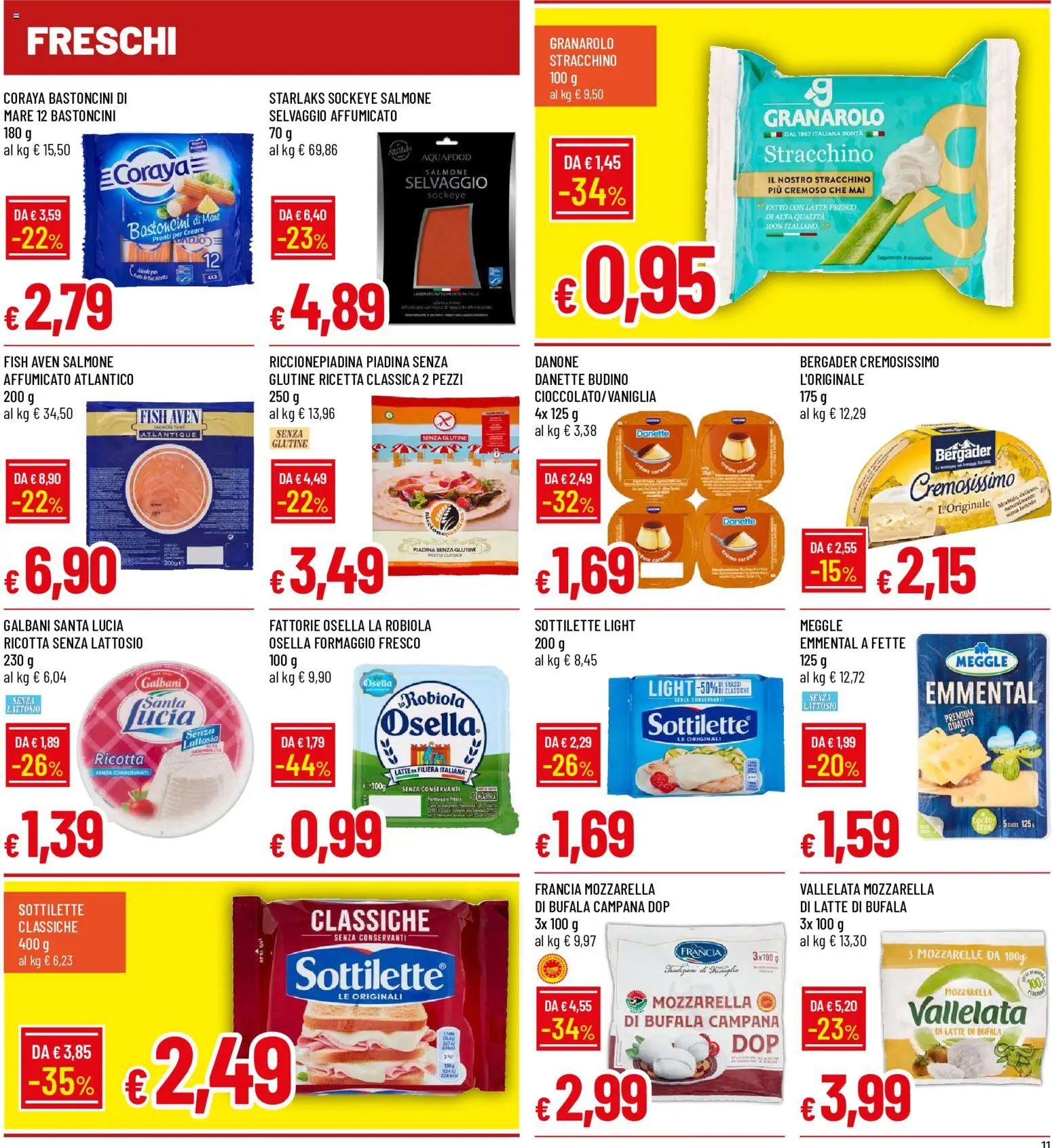 Volantino Galassia del 11/06/2026 | Pagina: 11 | Prodotti: Salmone, Formaggio, Robiola, Emmental