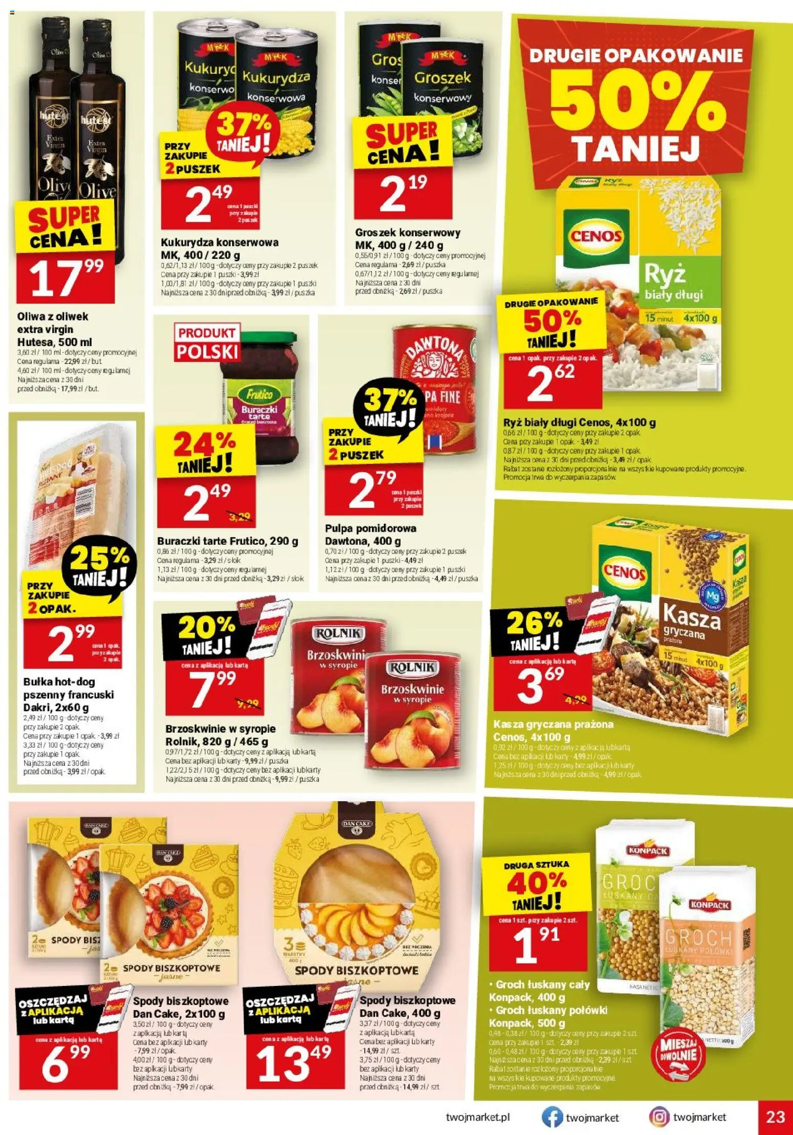 Twój Market gazetka od 01.07.2026 | Strona: 23 | Produkty: Groch łuskany, Kasza, Kukurydza, Ryż