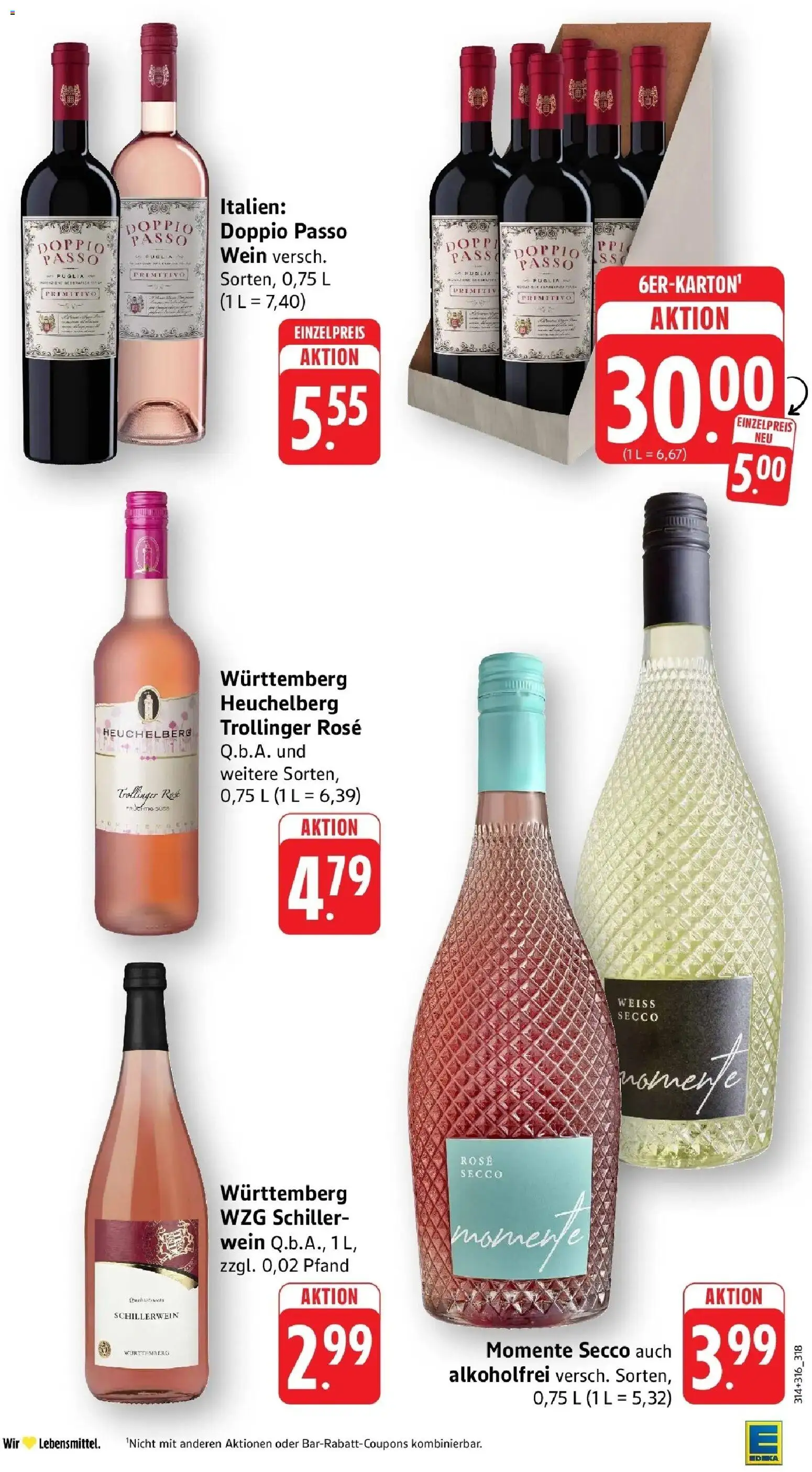Edeka prospekt Nonnenhorn / Bodensee	 – gültig ab 03.05.2026 | Seite: 46 | Produkte: Doppio Passo, Wein