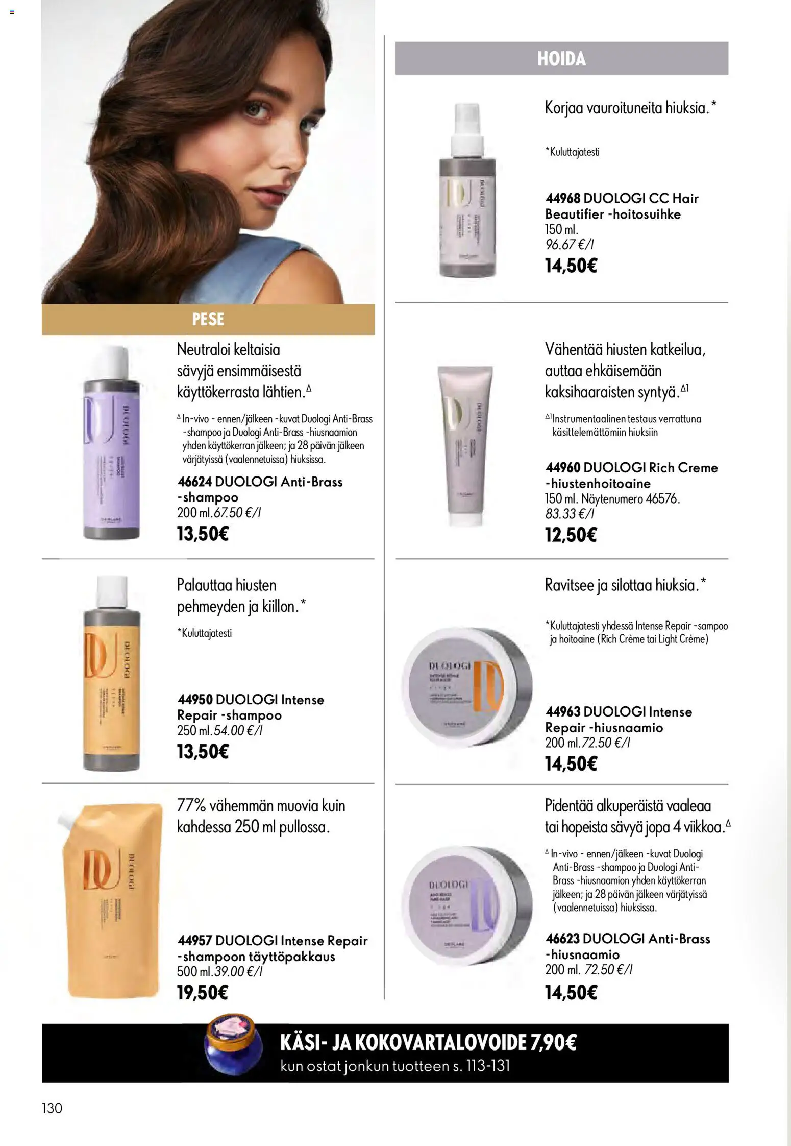 Oriflame - Esite 09 – voimassa 24/06/2026 alkaen | Sivu: 130 | Tuotteet: Shampoo, Hoitoaine, Hiusnaamio, Hiustenhoitoaine