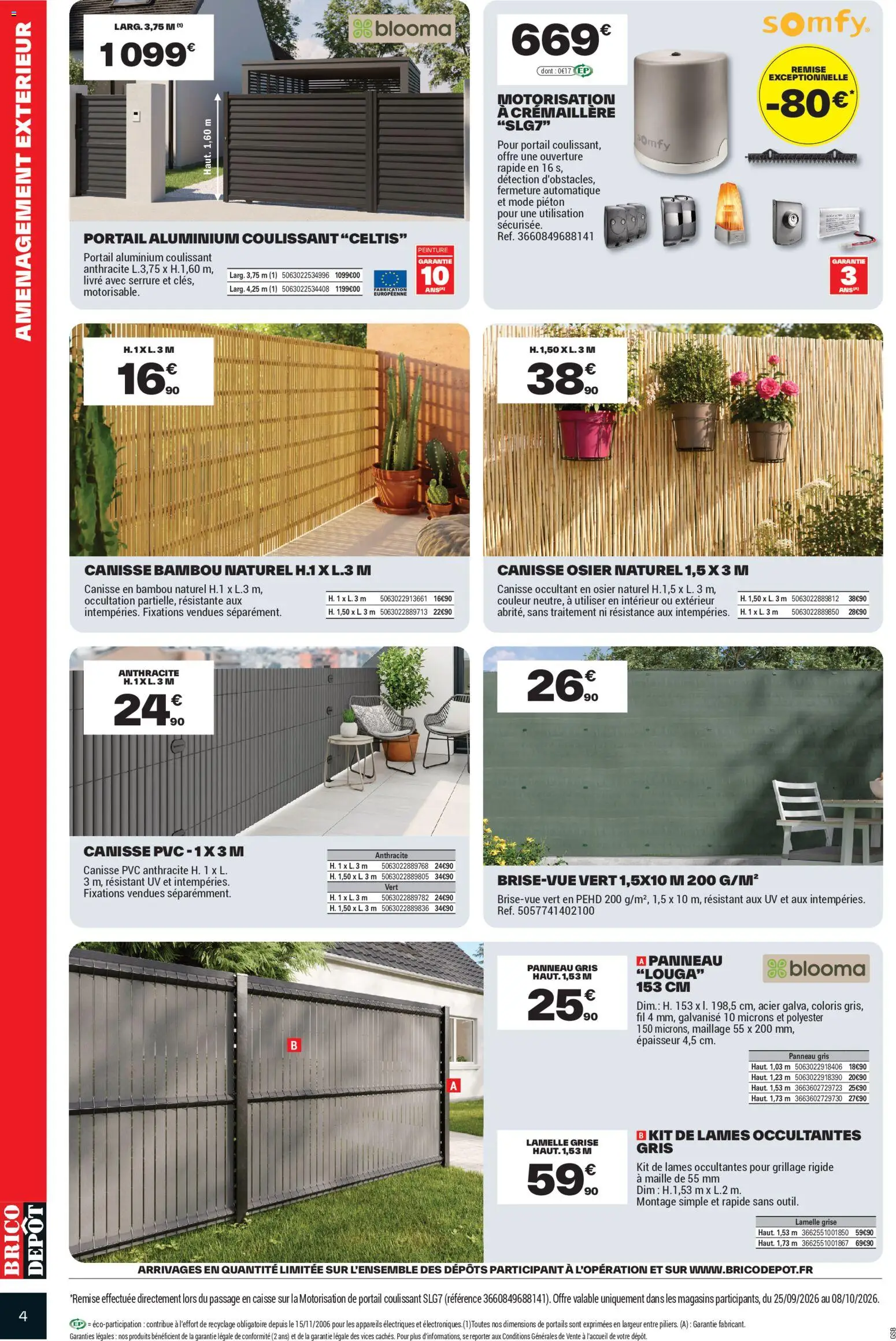 {H1} | Page: 4 | Produits: Peinture, Canisse, Bambou, Portail aluminium coulissant