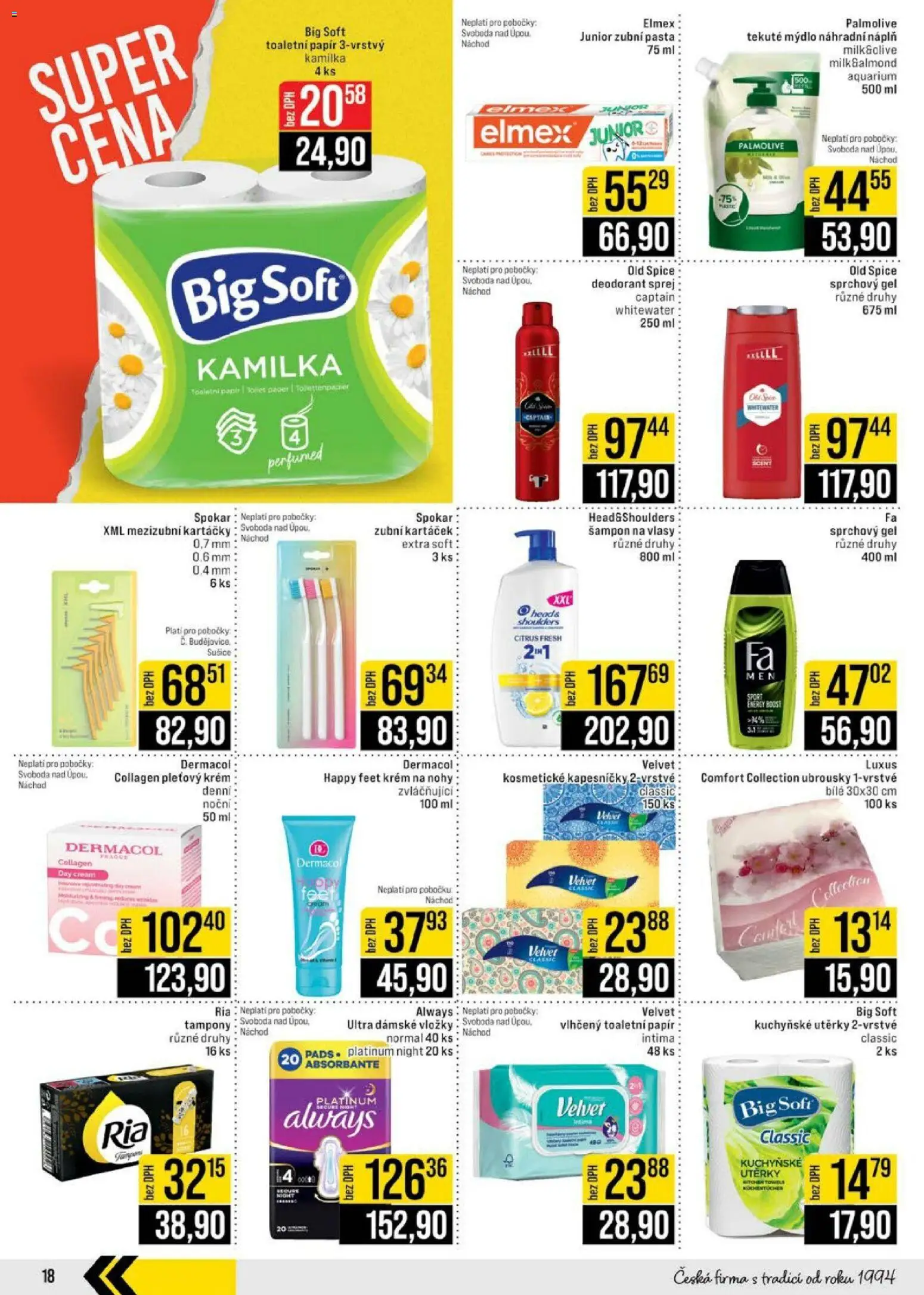Jip leták - Cash & Carry od 27.05.2026 | Strana: 18 | Produkty: Elmex, Vložky, Krém, Sušiče