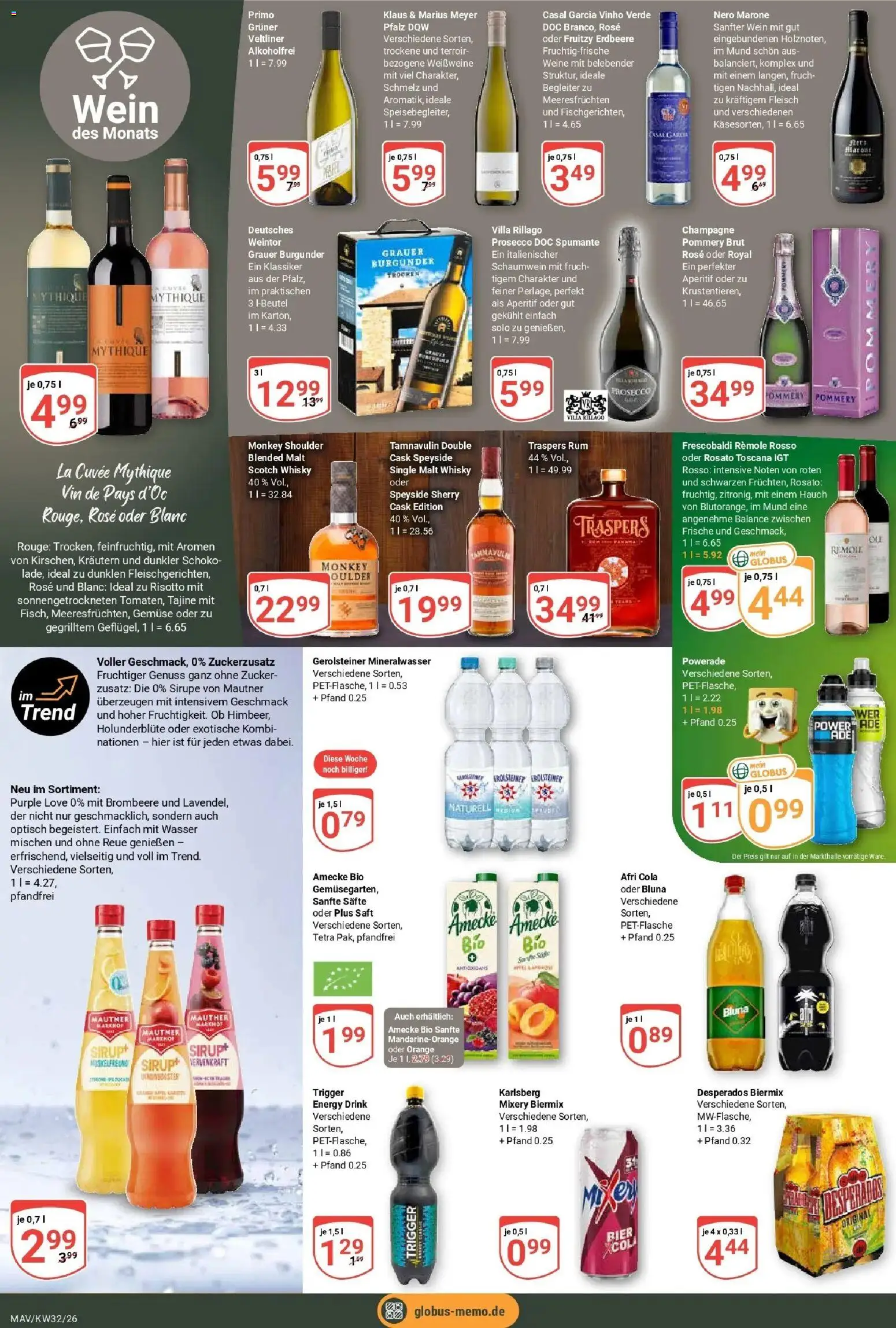 Globus Prospekt Mannheim (ab 03.08.2026) » Angebote online | Seite: 14 | Produkte: Energy, Mineralwasser, Saft, Gerolsteiner
