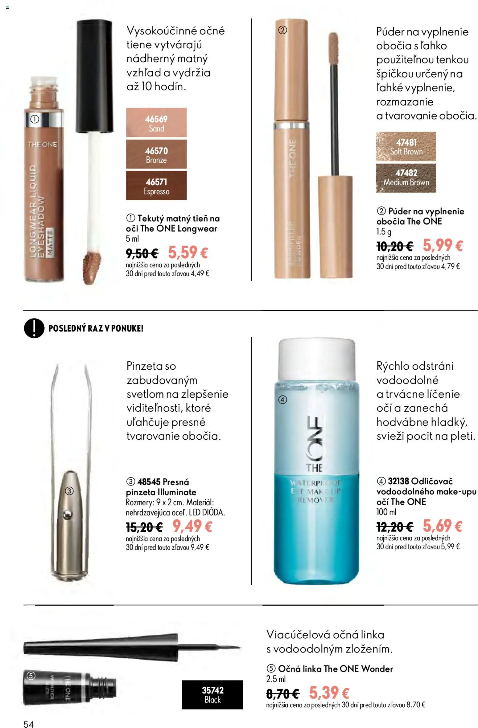 Nové Oriflame akcie – leták je platný od 17.06.2026 | Strana: 54 | Produkty: Led, Púder, Očná linka, Odličovač