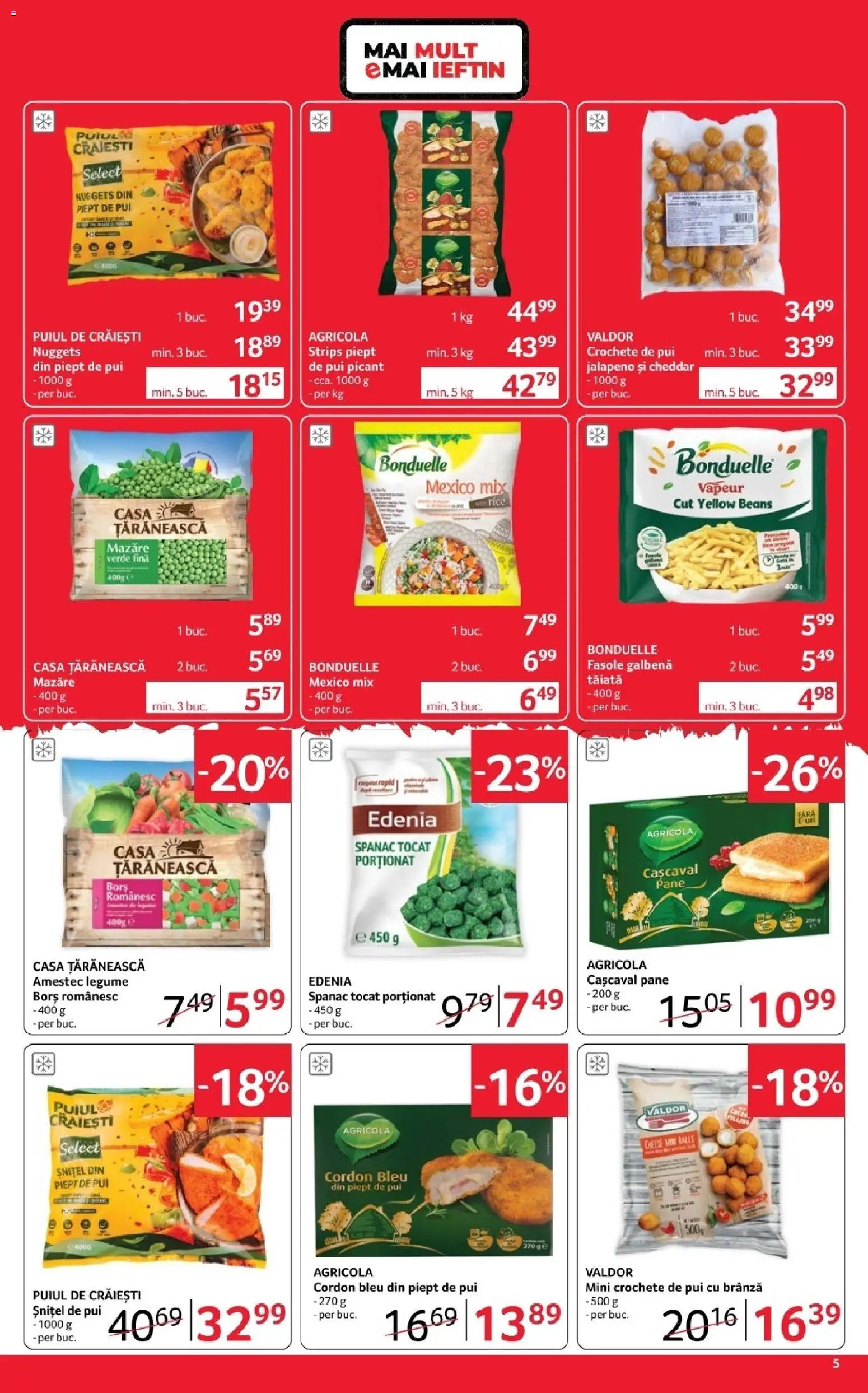 Noul catalog Selgros – valabil de la 30.10.2026 | Pagină: 5 | Produse: Cordon bleu, Crochete, Amestec, Legume