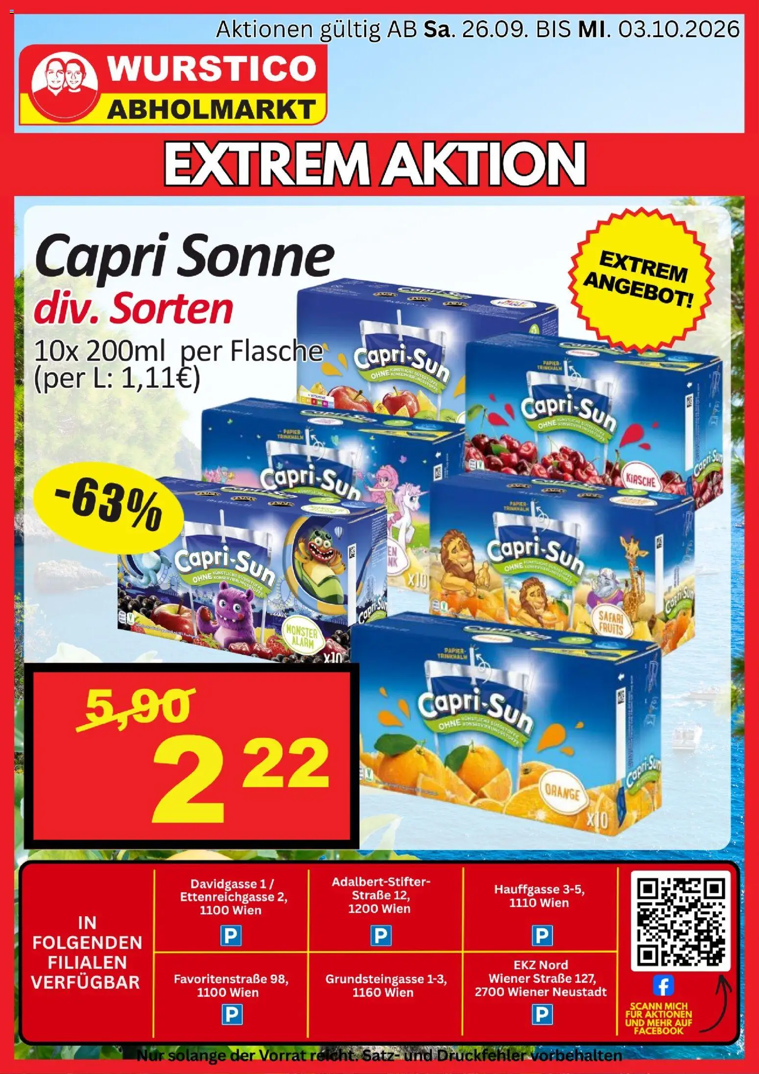 Wurstico Abholmarkt Extrem Aktion gültig ab 26.09.2026 | Seite: 1 | Produkte: Capri Sonne