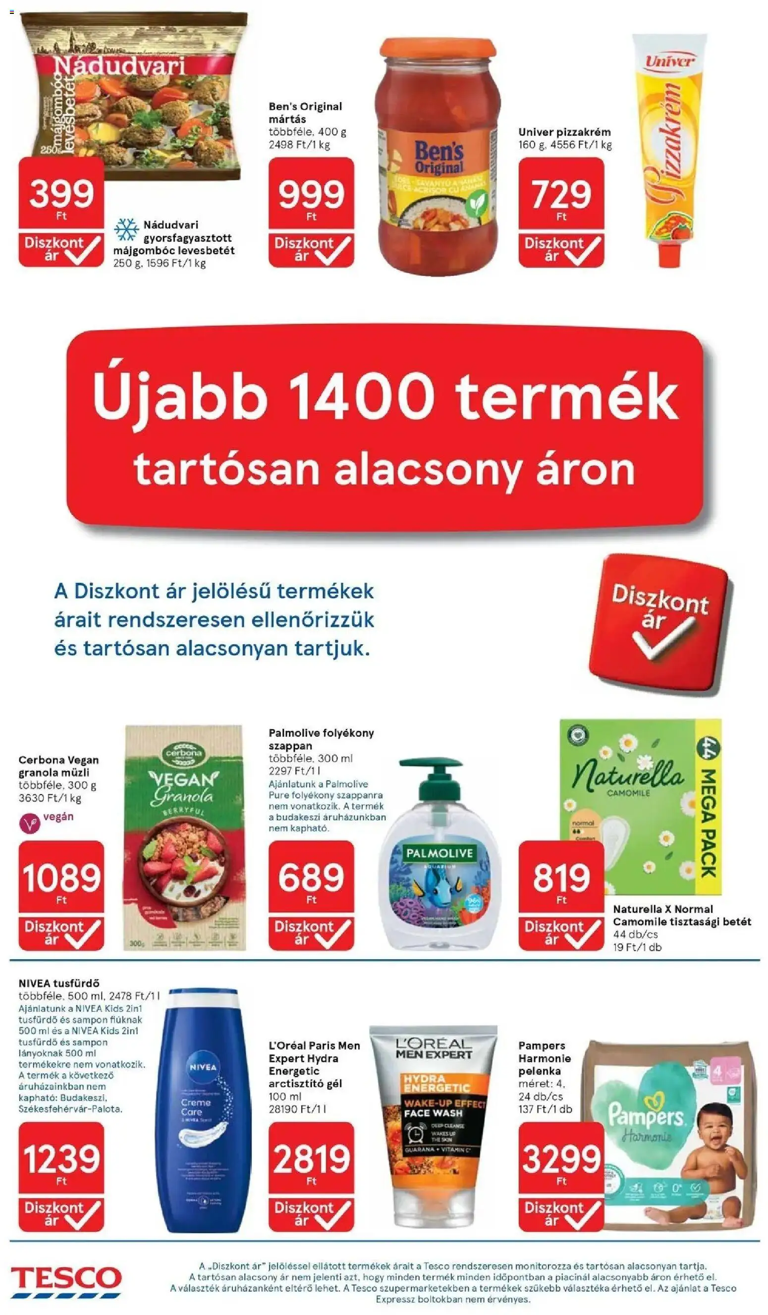 Tesco akciós ujság - amely érvényes a következő dátumtól: 2026.09.03. | Oldal: 4 | Termékek: Müzli, Nivea, Univer, Gél