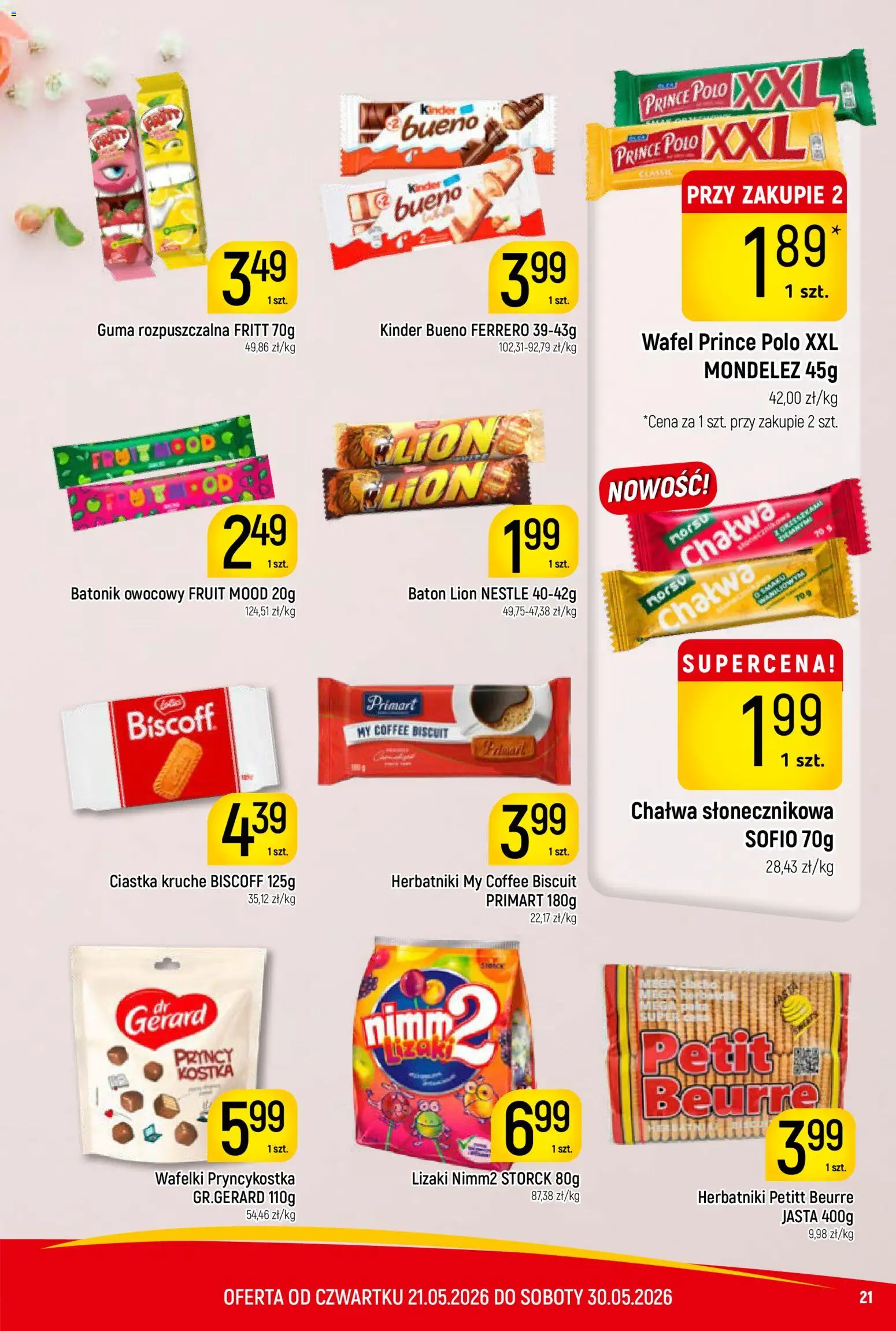 Piotruś Pan gazetka od 21.05.2026 | Strona: 21 | Produkty: Herbatniki, Wafelki, Lizaki, Ciastka