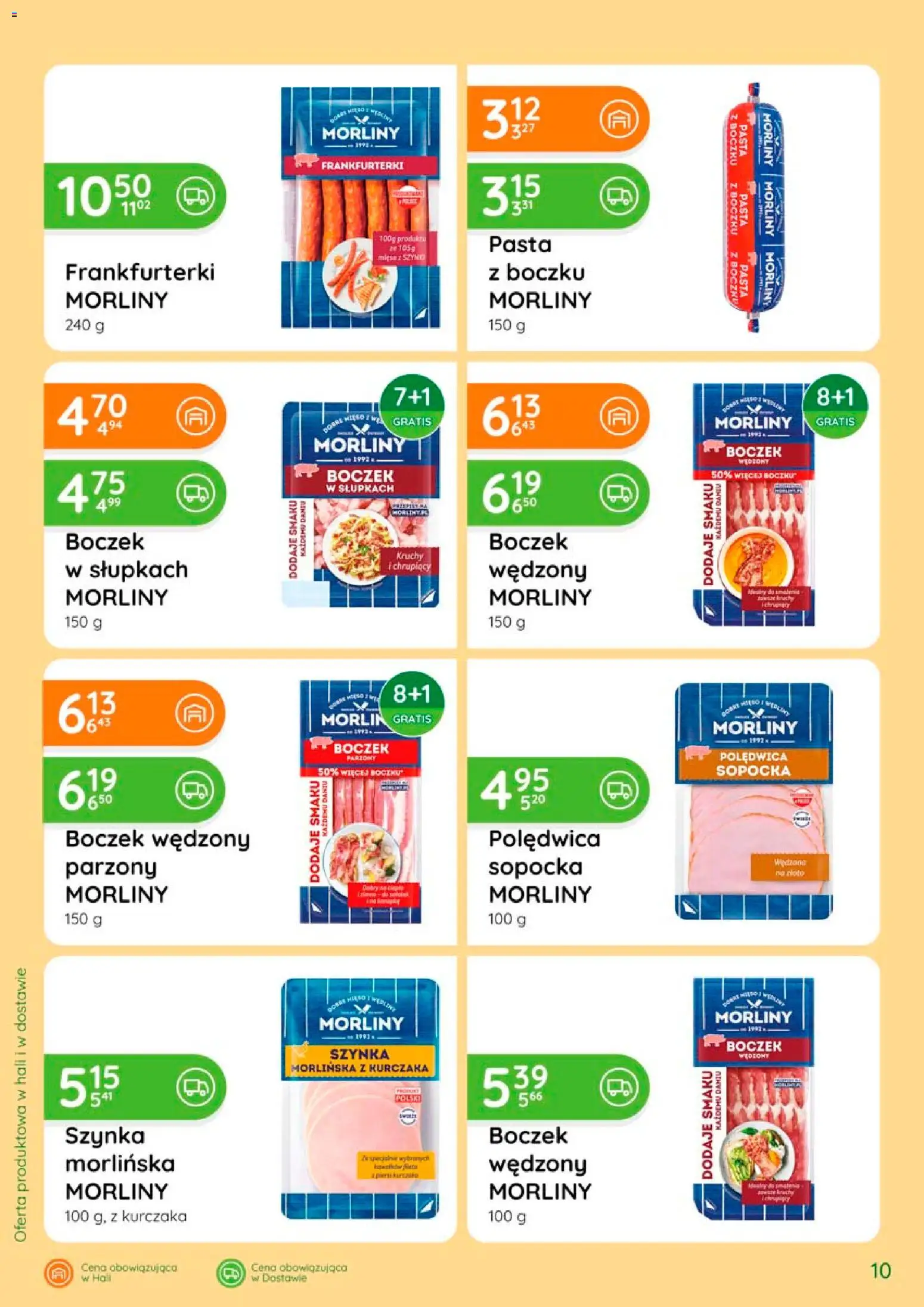 Eurocash gazetka - Katalog Wędlin od 06.08.2026 | Strona: 10 | Produkty: Frankfurterki, Boczek wędzony, Boczek, Pasta