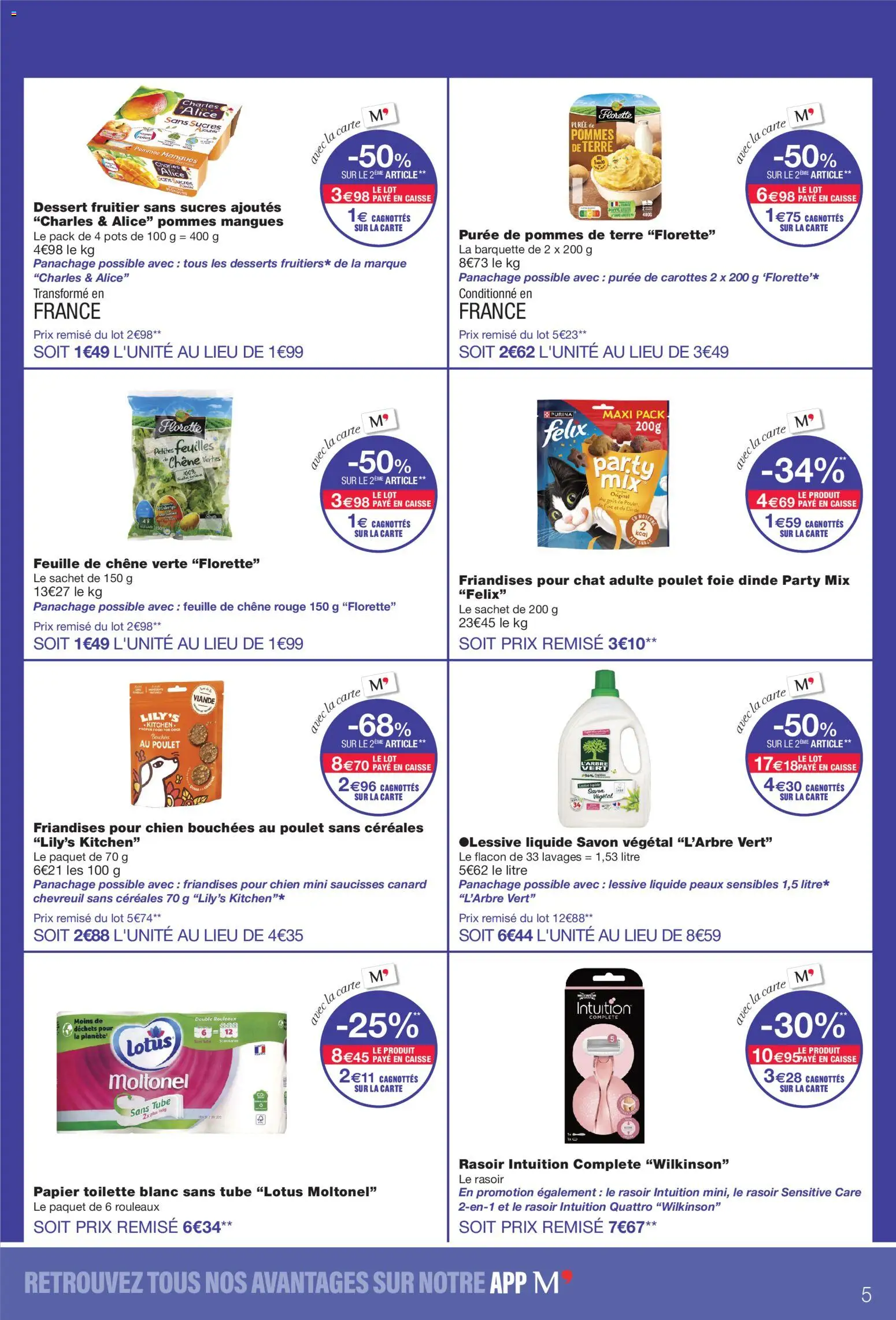 {H1} | Page: 5 | Produits: Canard, Lotus, Saucisses, Viande