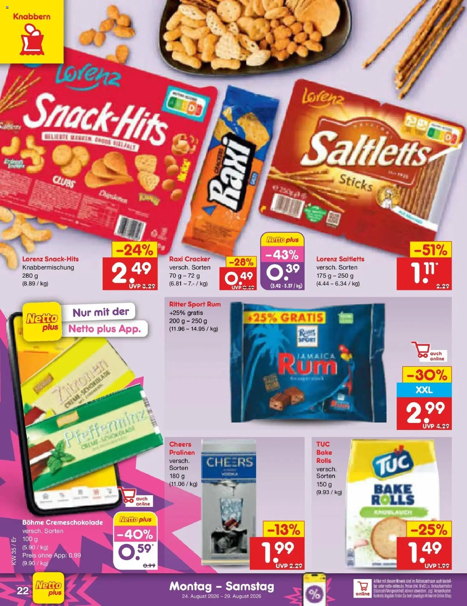 Netto Marken-Discount Prospekt Weimar – gültig ab 24.08.2026 | Seite: 34 | Produkte: Rum, Ritter sport, Zitronen