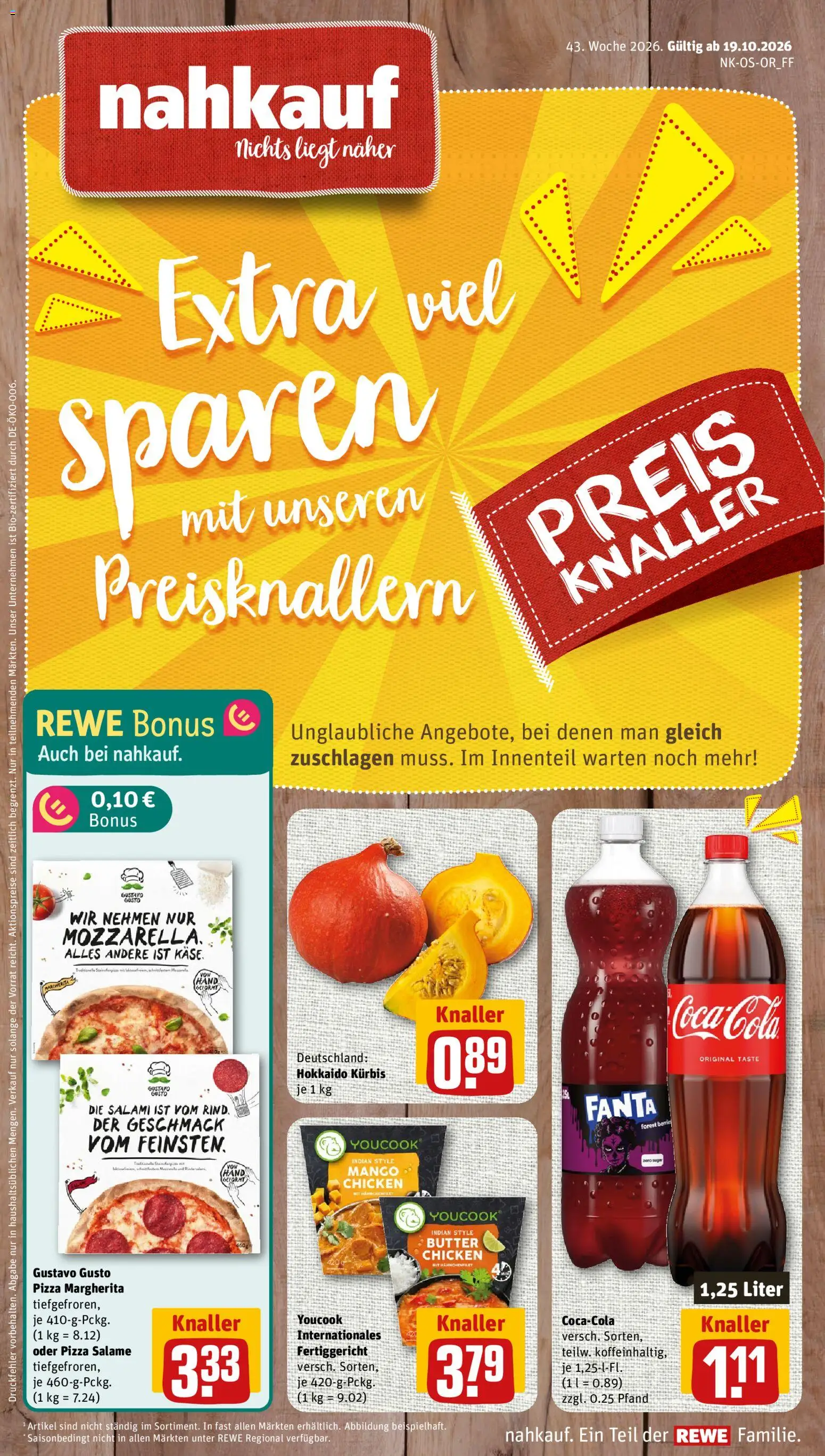 Nahkauf Prospekt – gültig ab 19.10.2026 | Seite: 1 | Produkte: Gustavo gusto, Youcook, Mango, Kürbis
