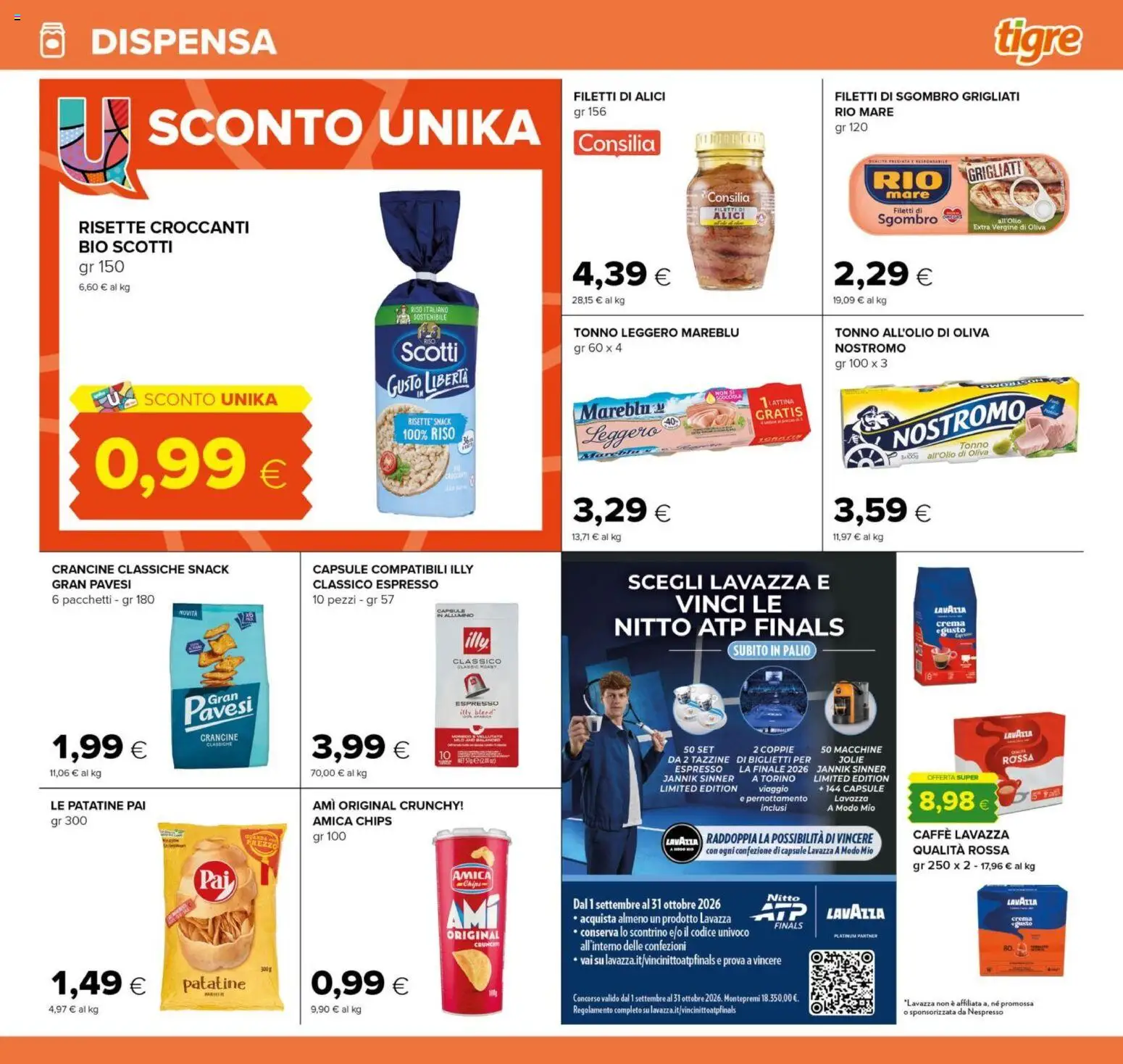 Volantino Tigre del 14/09/2026 | Pagina: 13 | Prodotti: Riso, Tonno, Lavazza, Illy