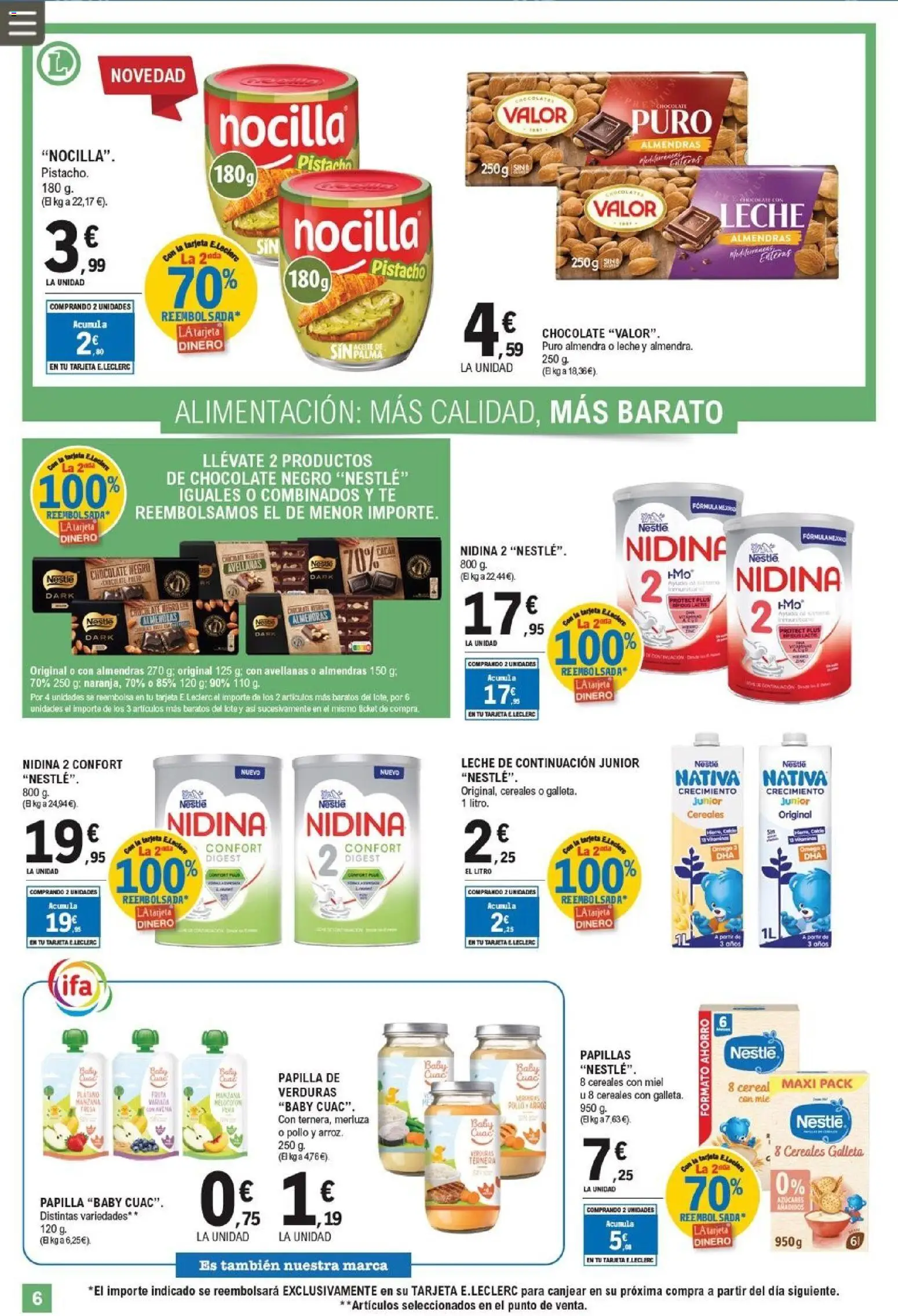 E.Leclerc folleto │ válido desde el 06.05.2026 | Página: 6 | Productos: Leche, Arroz, Cereales, Té