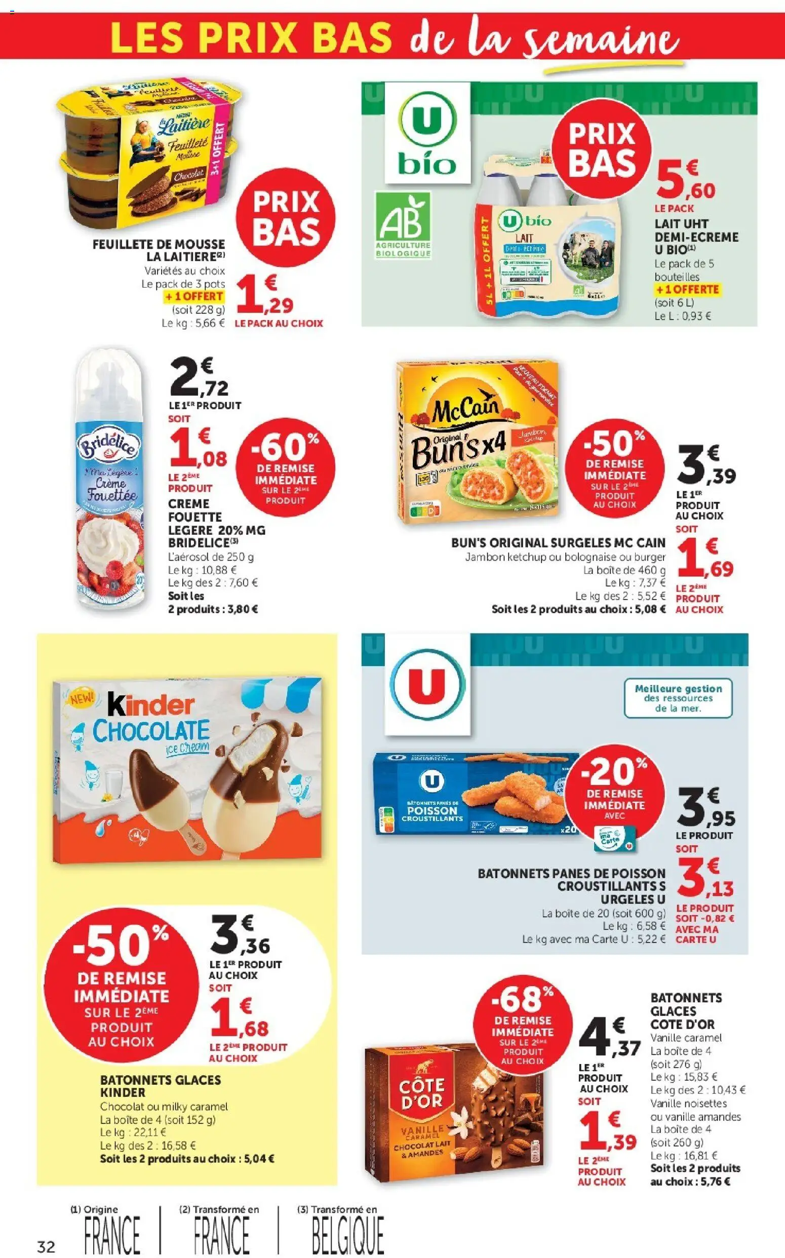 {H1} | Page: 32 | Produits: Mousse, Lait, Chocolat, Ketchup