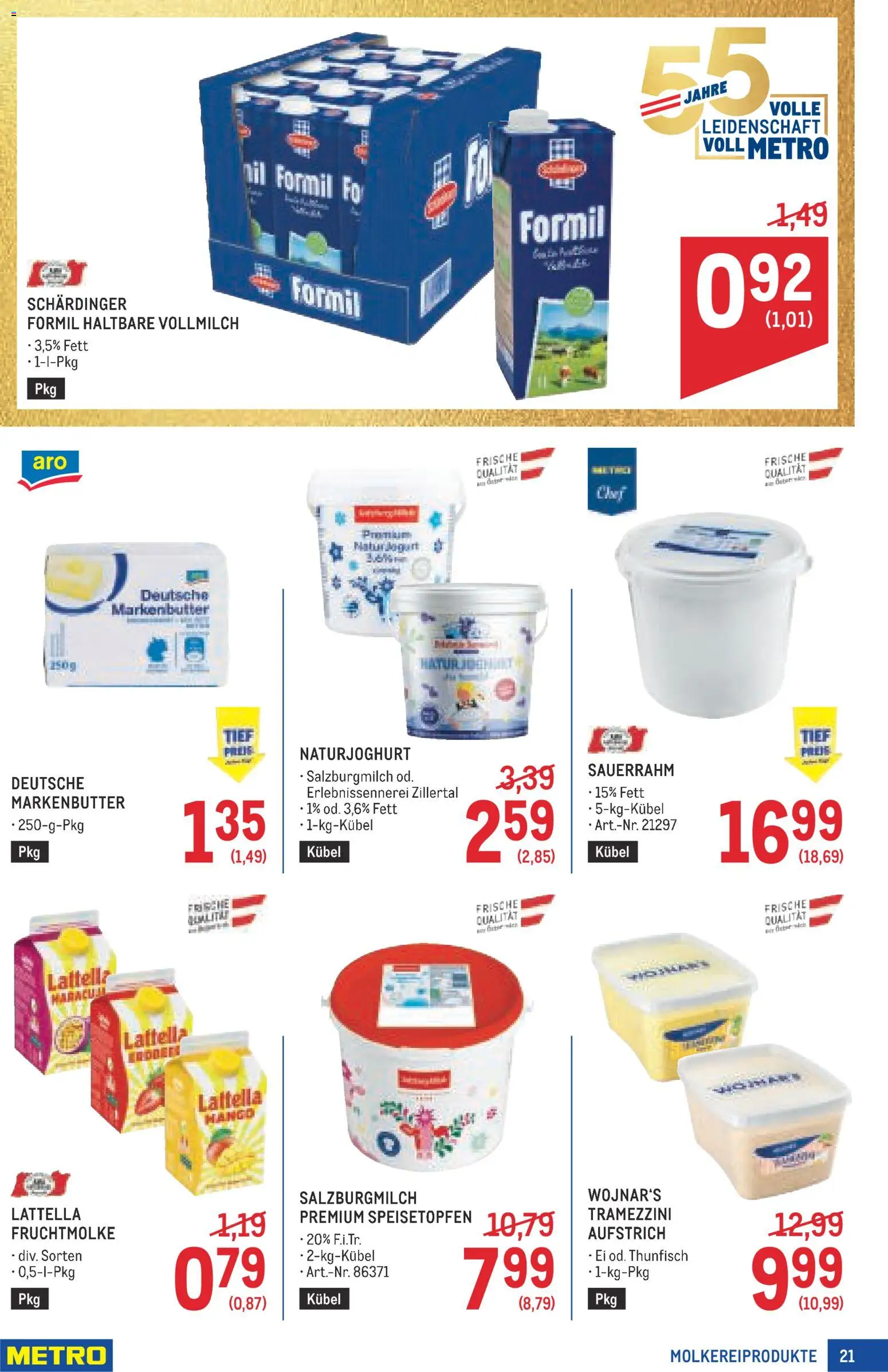 Metro angebote Profi gültig ab 09.07.2026 | Seite: 21 | Produkte: Sauerrahm