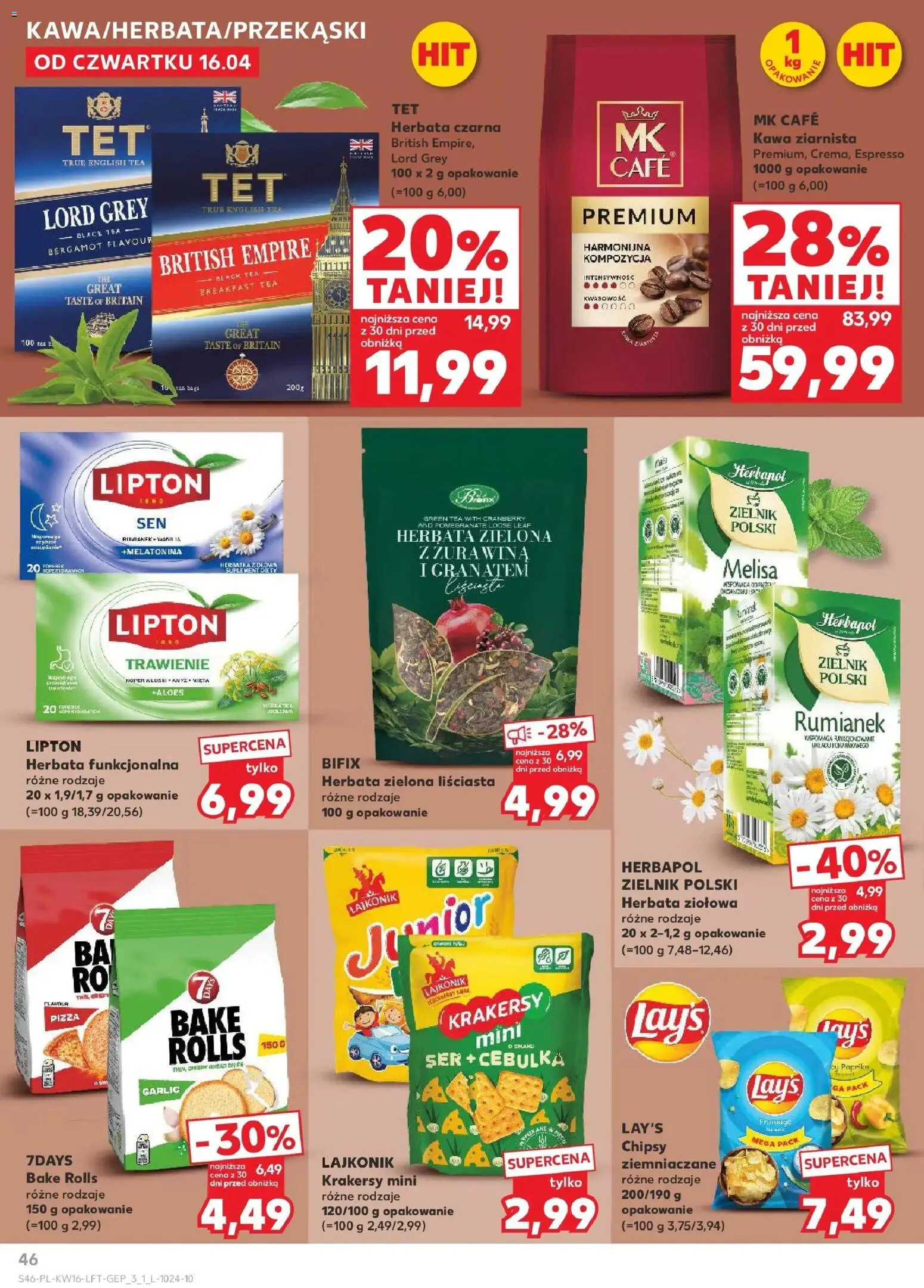 Kaufland gazetka od 16.04.2026 | Strona: 46 | Produkty: Kawa ziarnista, Aloes, Herbata, Melisa