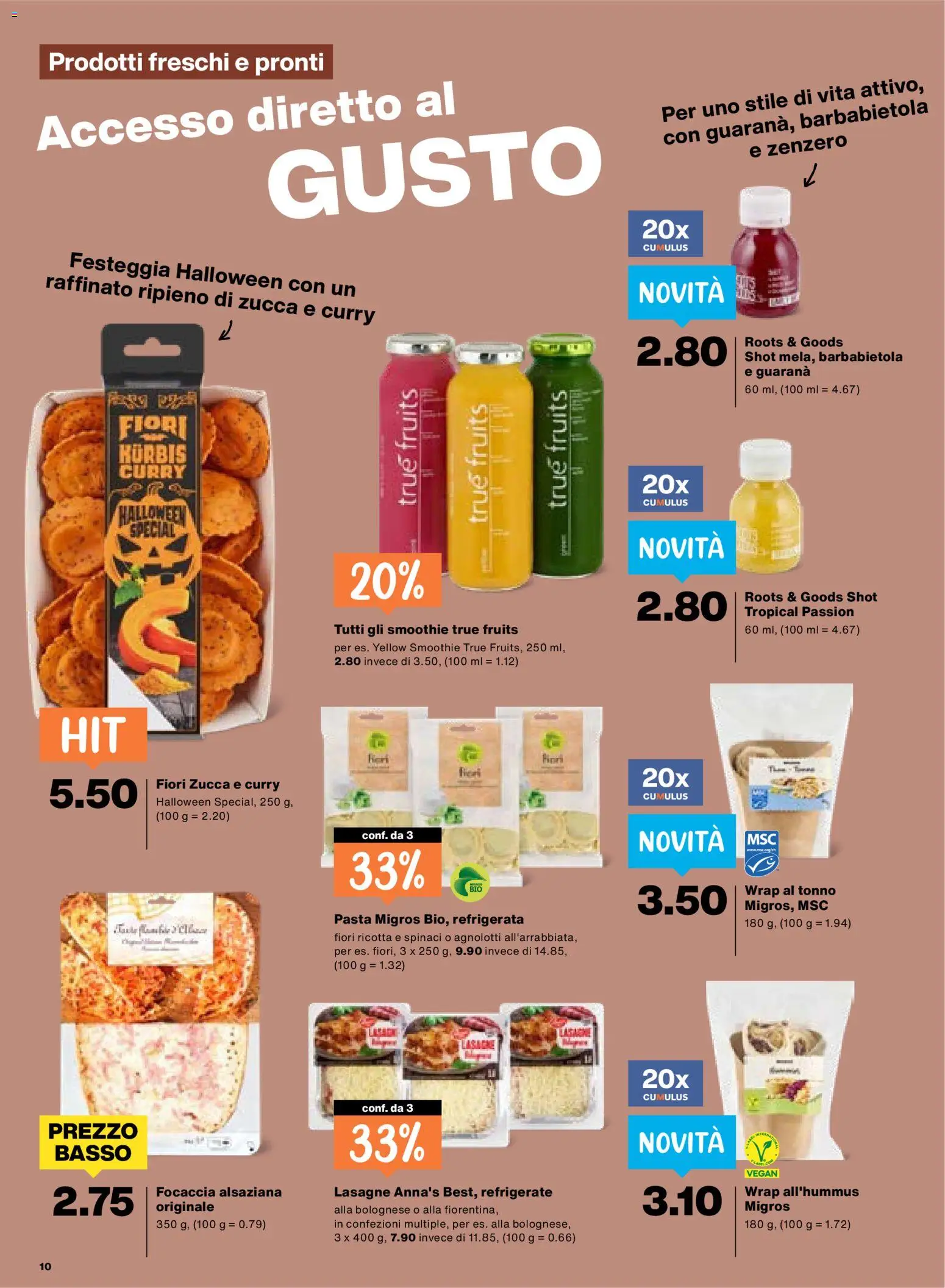 Migros aktionen IT – gültig ab 22.10.2026 | Seite: 10 | Produkte: Pasta, Kürbis, Focaccia, Ricotta