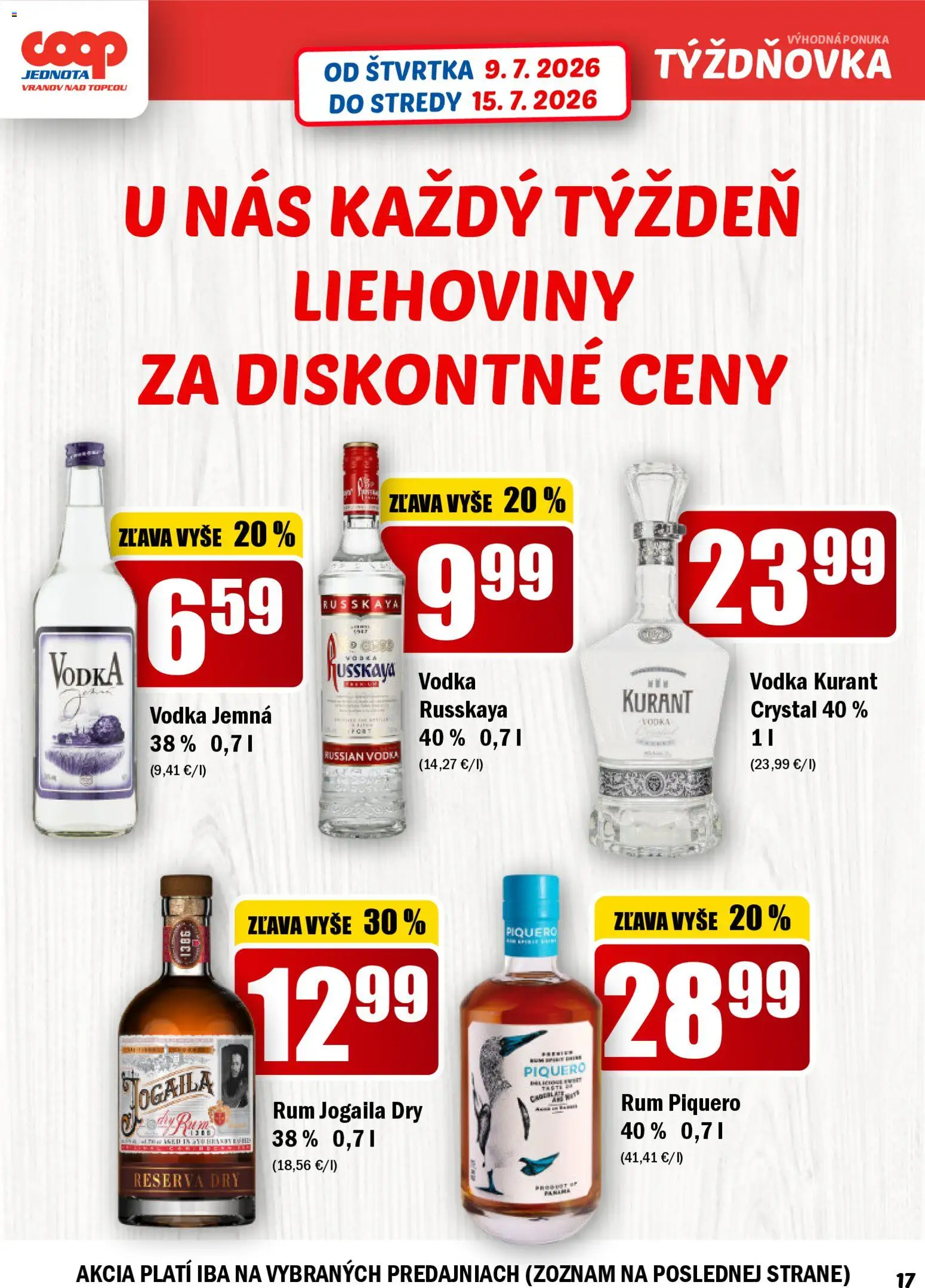 Nové COOP Jednota akcie – leták je platný od 09.07.2026 | Strana: 17