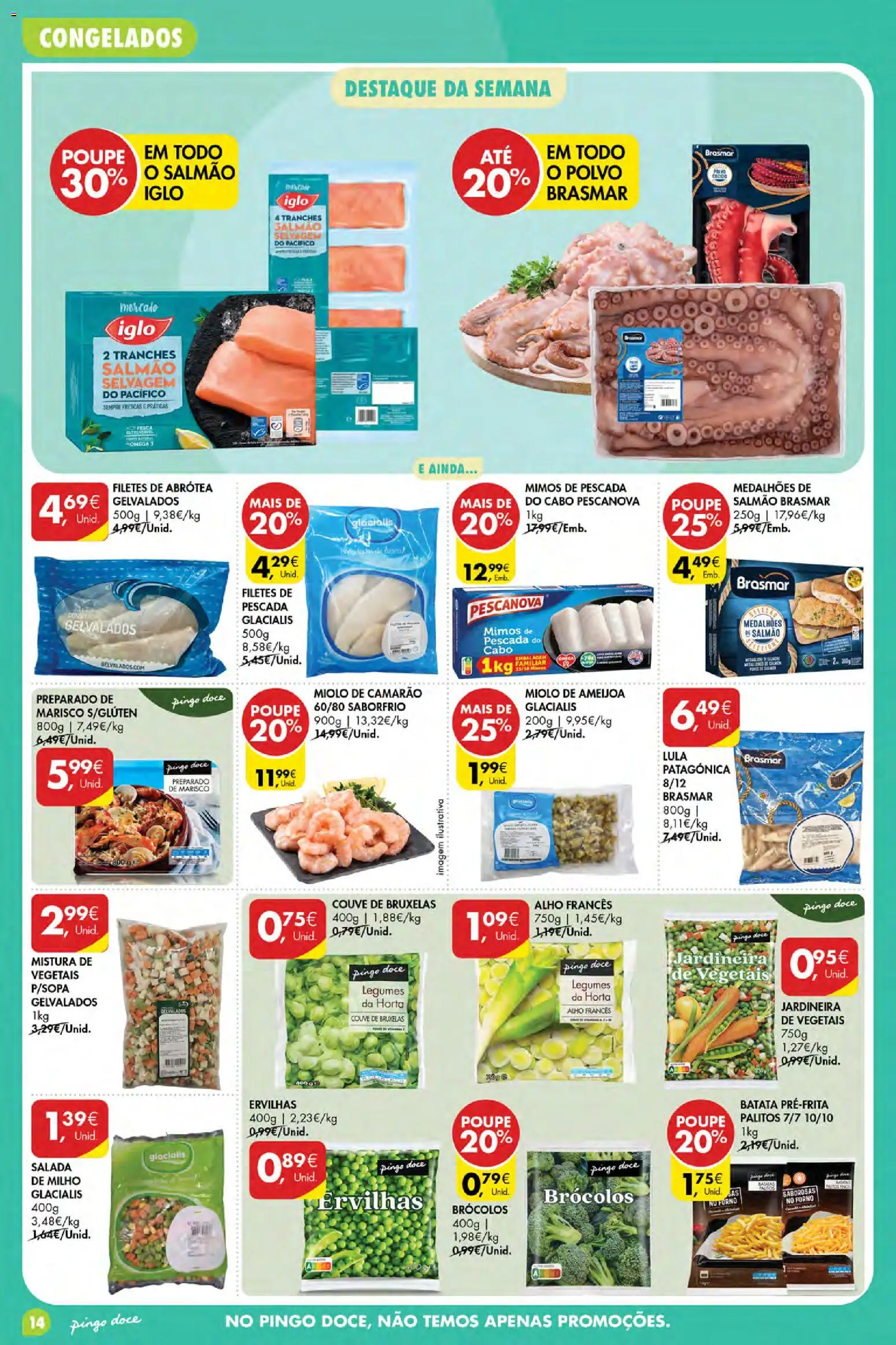 Pingo Doce Poupe Esta Semana Açores │ válido de 09/07/2026 | Página: 14 | Produtos: Batata, Pescada, Polvo, Salada