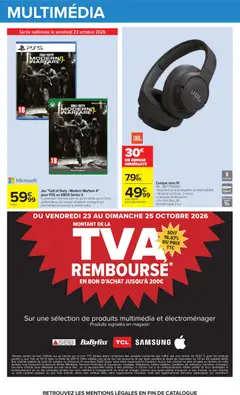 Carrefour - Prévisualisation de Casque sans fil, Casque sans fil JBL valide à partir de 20/10/2026 | Page: 75 | Produits: Vidéo, Call of duty modern warfare, Casque sans fil, JBL
