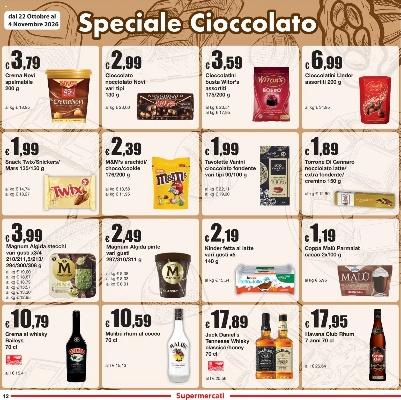 Volantino Sì con Te del 22/10/2026 | Pagina: 12 | Prodotti: Malibù, Nocciole, Cocco, Havana