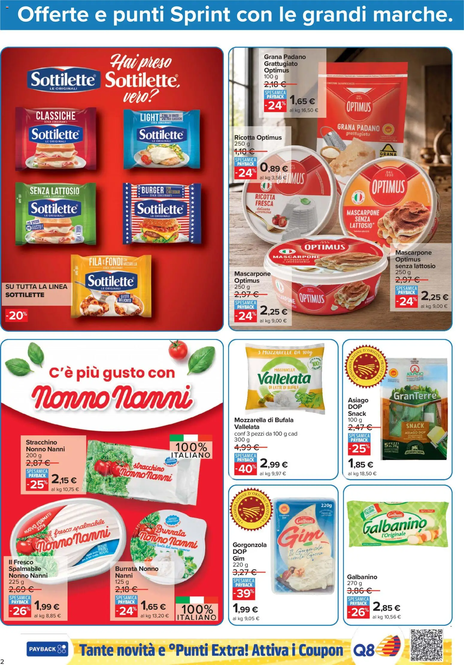 Volantino Carrefour del 23/10/2026 | Pagina: 2 | Prodotti: Tonno, Mozzarella di bufala, Gorgonzola, Burrata