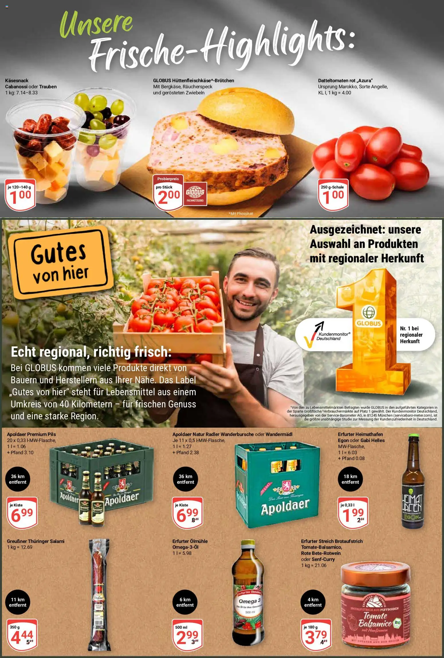 Globus Prospekt Erfurt – gültig ab 24.08.2026 | Seite: 2 | Produkte: Balsamico, Pils, Radler, Salami