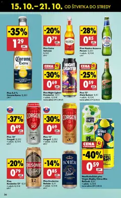 Biedronka leták platný od 15.10.2026 | Strana: 36 | Produkty: Krušovice, Zlatý Bažant, Corona Extra, Corgoň