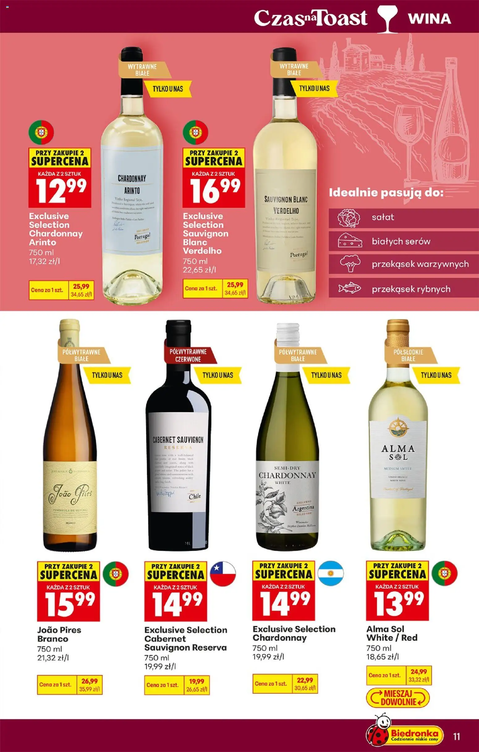 Biedronka Polsko leták - Czas na toast od 27.07.2026 | Strana: 11 | Produkty: Salát, Cabernet Sauvignon