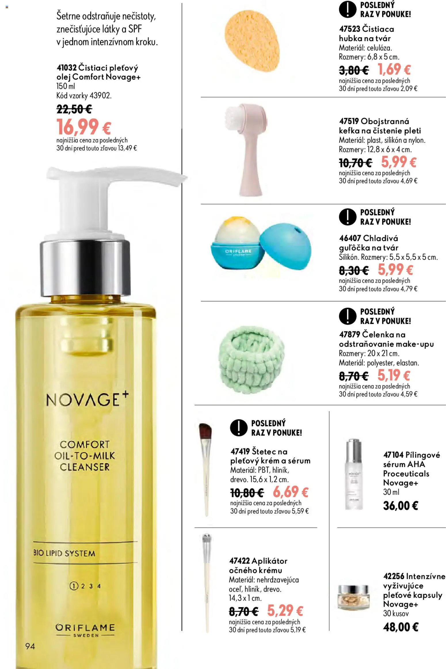 Nové Oriflame akcie – leták je platný od 19.08.2026 | Strana: 94 | Produkty: Olej, Štetec, Hubka, Krém