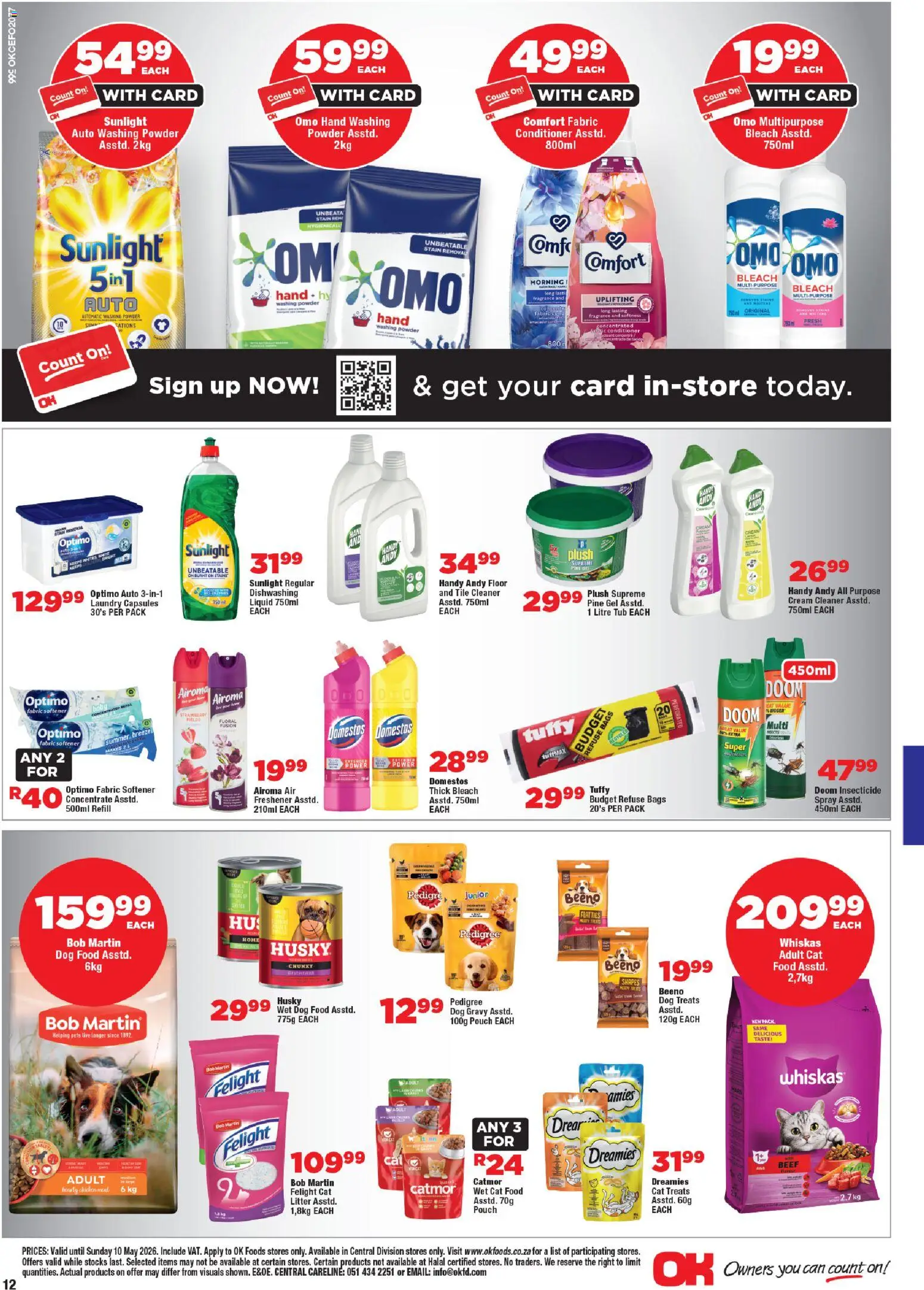 New OK Foods catalogue – valid from 24.04.2026 | Page: 12 | Products: Powder, Cream, Refuse bags, Dog food