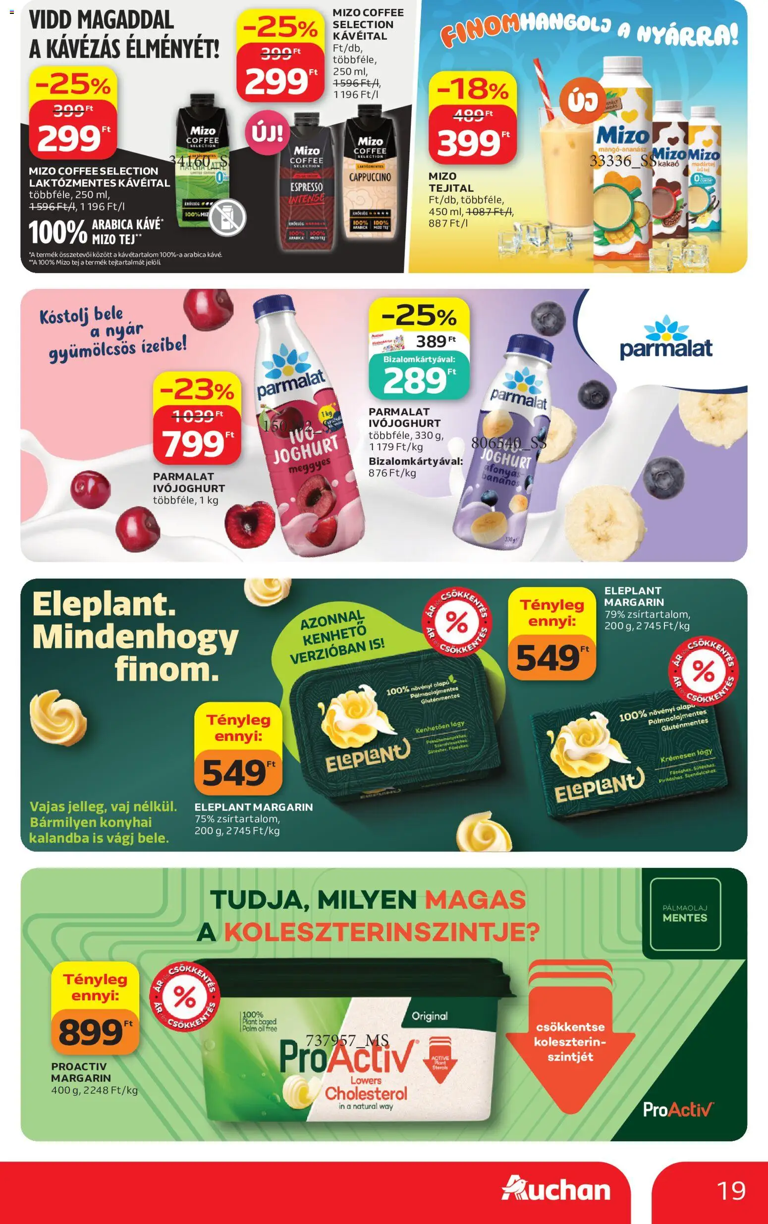 Auchan akciós ujság - amely érvényes a következő dátumtól: 2026.07.16. | Oldal: 19 | Termékek: Mizo, Vaj, Joghurt, Gluténmentes