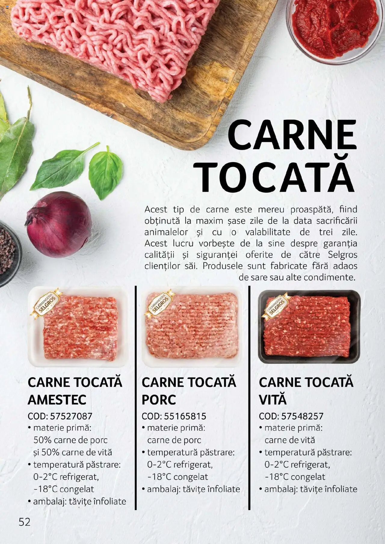 Noul catalog Selgros – valabil de la 27.04.2023 | Pagină: 52 | Produse: Mici, Pește, Carne tocată, Sare