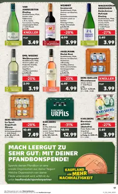 ANSELMANN Merlot Rosé, Qualitätswein, Pfalz, Aromen von Kirschen, Himbeeren, vollmundig, fruchtig, passt zu Salat, sommerlichen Gerichten und Pasta je 0,75-l-Fl. (1 l = 6.66) ab 15.06.2026 gültig | Seite: 2 | Produkte: Weißwein, Rotwein, Merlot, Grapefruit