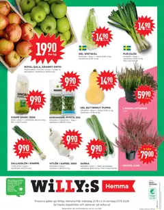 Willys erbjudanden Hemma - Förhandsvisning av reklamblad från butik Willys aktuell från 21/09/2026 | Sida: 4 | Produkter: Galler, Papper, Mynta, Pumpa