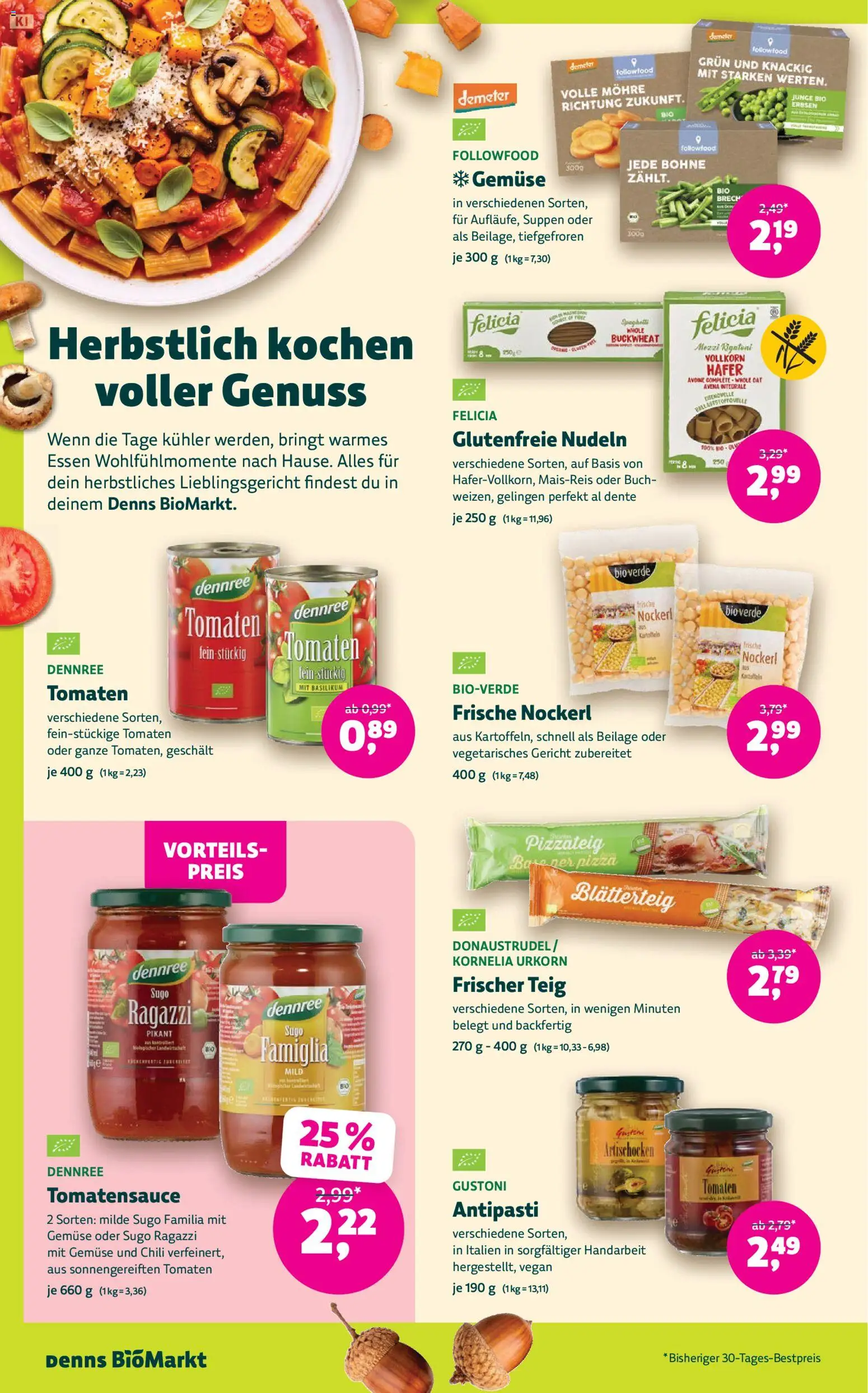 Denns BioMarkt Angebote – gültig ab 21.10.2026 | Seite: 10 | Produkte: Gemüse, Chili, Nudeln, Erbsen