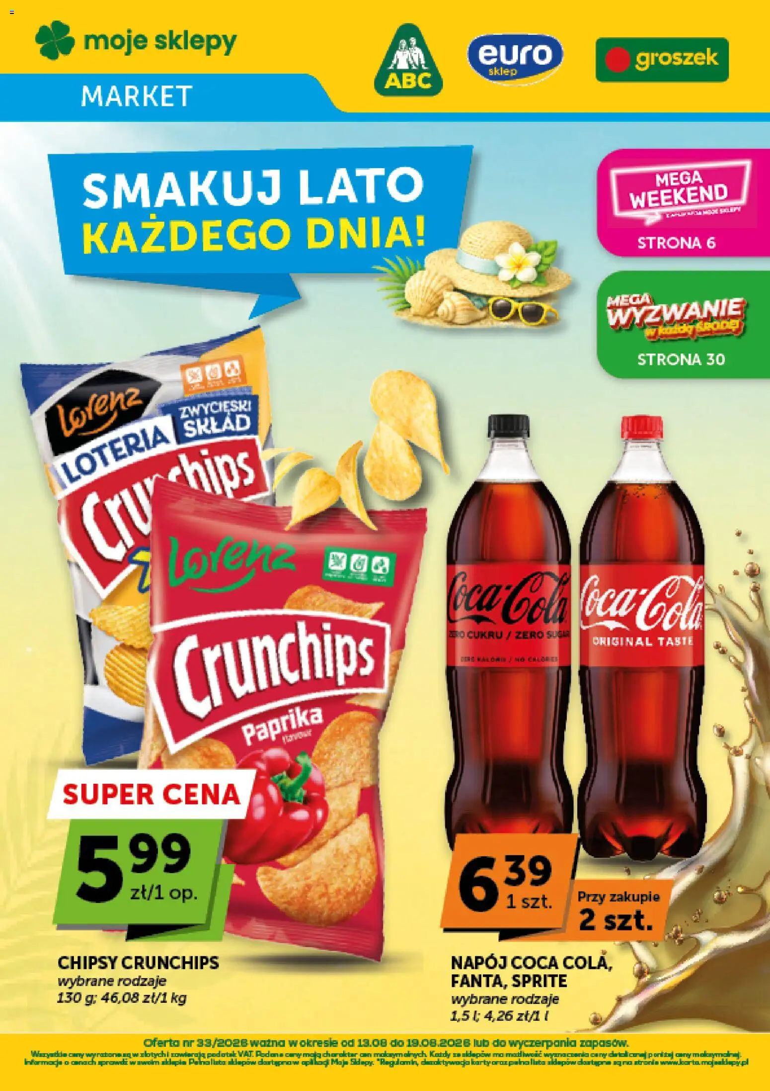 Euro Sklep gazetka - Market od 13.08.2026 | Strona: 1 | Produkty: Groszek, Chipsy, Sprite