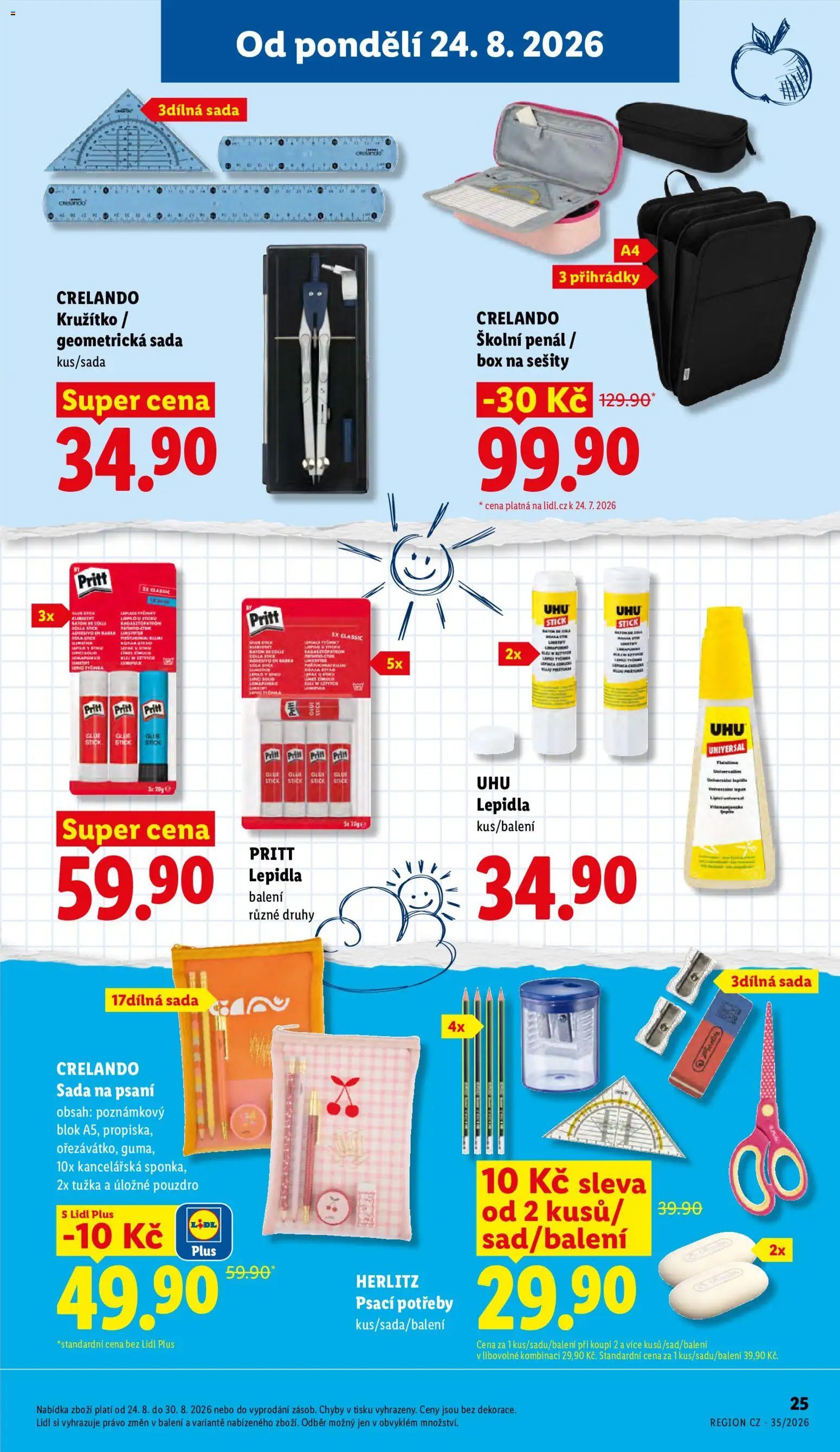 Lidl leták - Škola od 04.08.2026 | Strana: 25 | Produkty: Box, Sešity, Pouzdro, Tužka