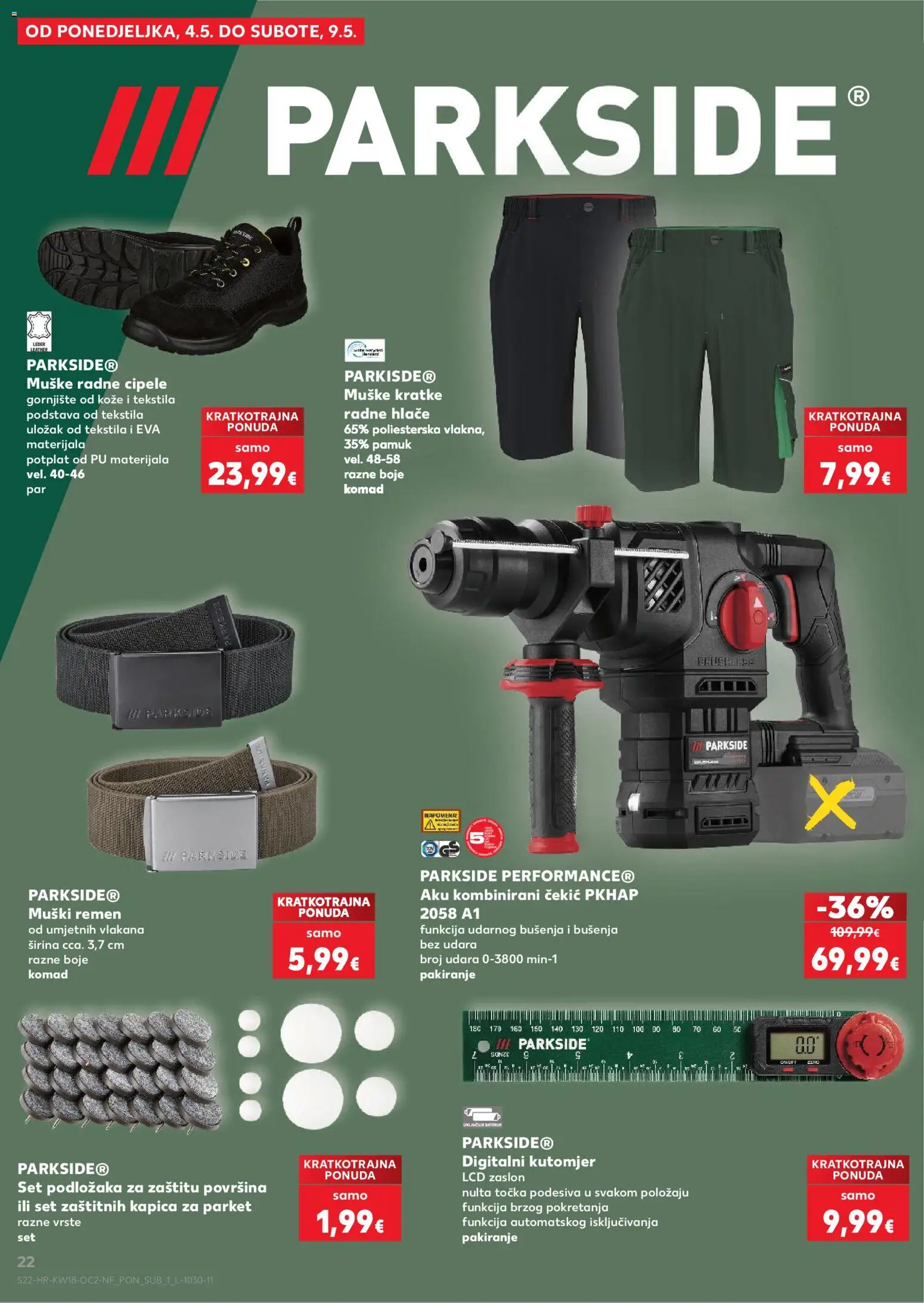 Kaufland katalog | vrijedi od 29.04.2026 | Stranica: 22 | Proizvodi: Hlače, Parkside