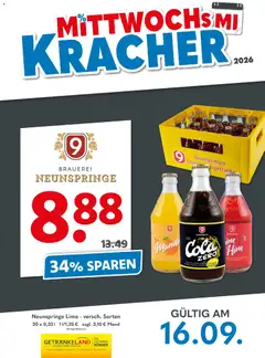 Getränkeland Mittwochs Kracher ab 16.09.2026 gültig