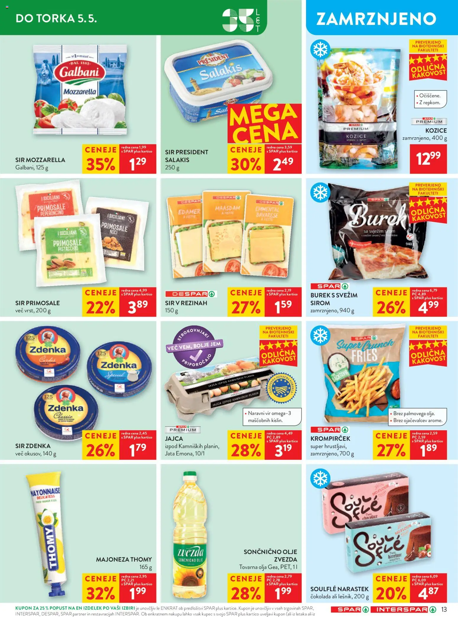 Novi Spar katalog ponudbe – veljaven od 29.04.2026 | Stran: 15 | Izdelki: Sir, Jajca, Olje, Cokolada