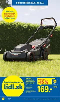 Lidl leták platný od 29.06.2026 | Strana: 8 | Produkty: Elektrická kosačka, Kosačka, Parkside