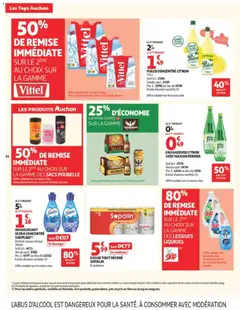 Auchan - Prévisualisation de Vittel, Pack de 6 bouteilles d'eau minérale naturelle valide à partir de 07/07/2026 | Page: 14 | Produits: Poubelle, Parfum, Détergent, Sacs poubelle